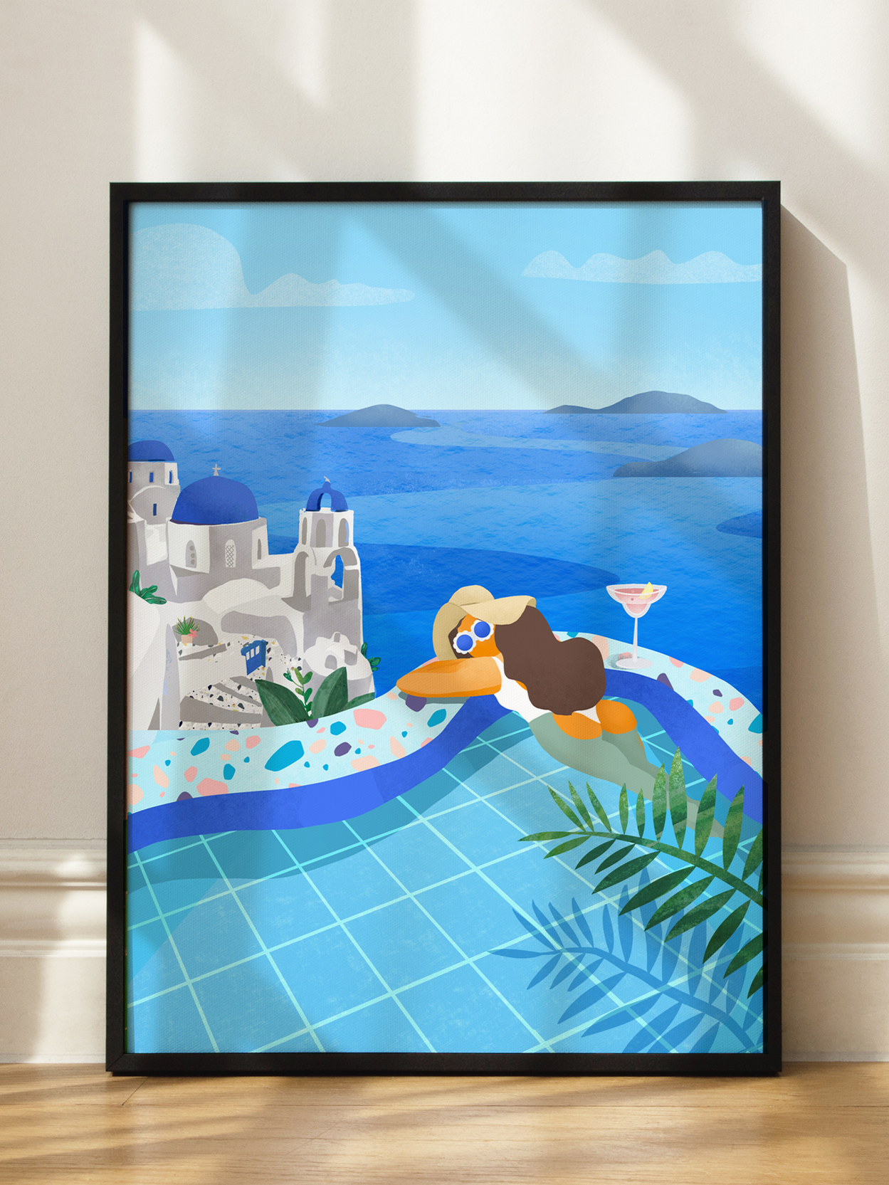 Cartoon Santorini View