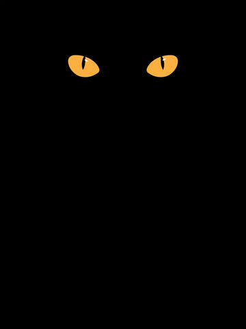 Schwarzer Hintergrund mit orangefarbenen Katzenaugen.