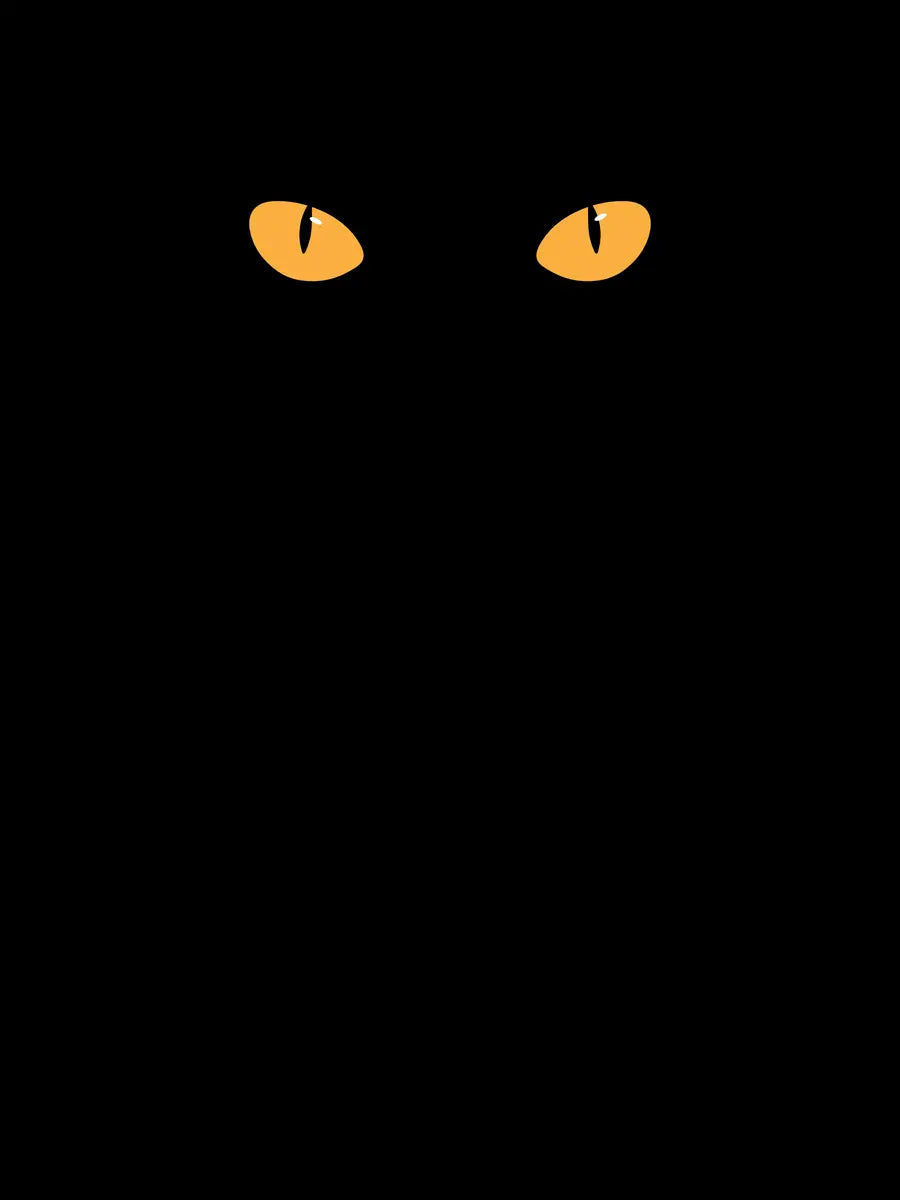 Schwarzer Hintergrund mit orangefarbenen Katzenaugen.