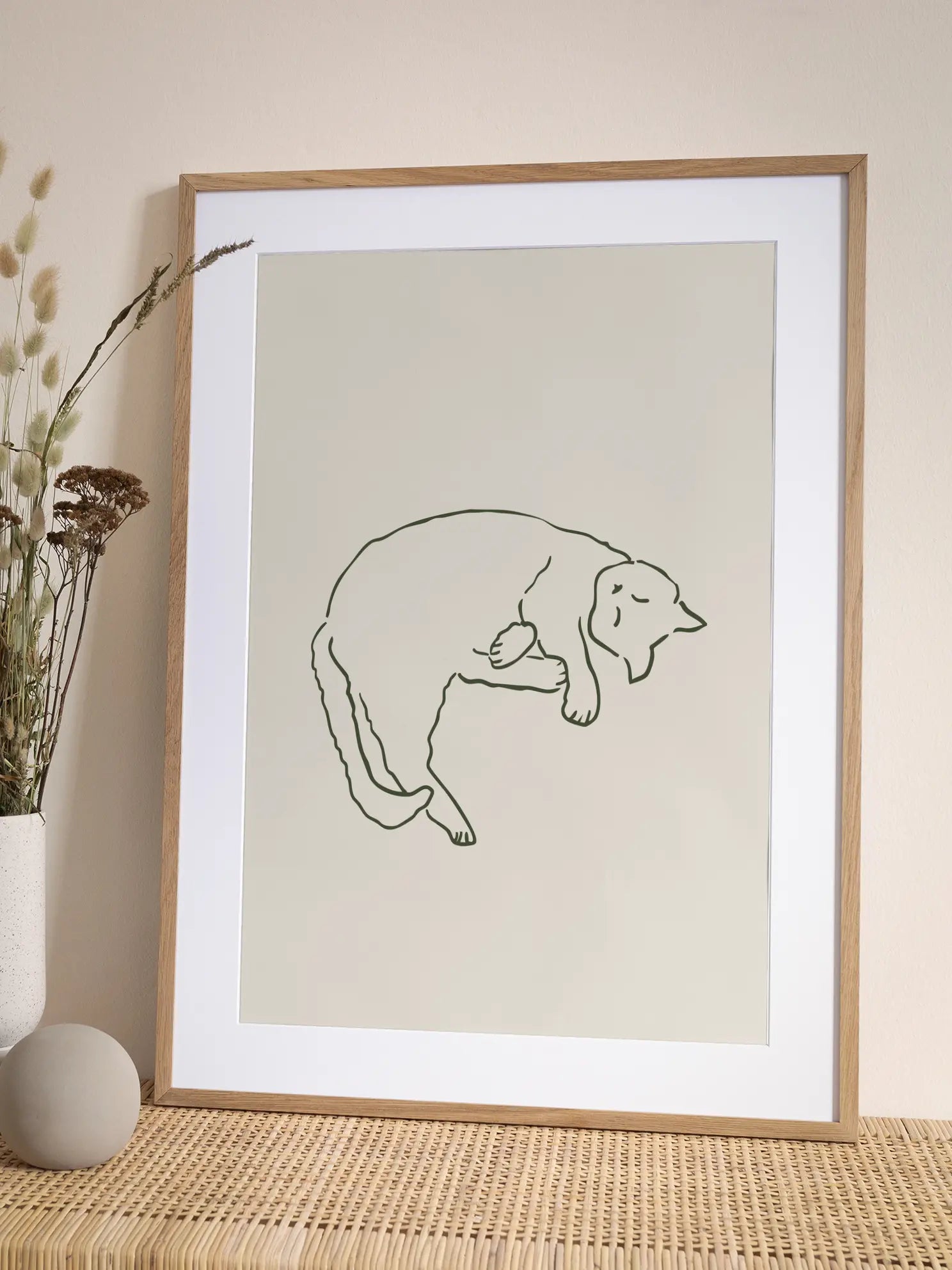 Cat Nap Outline Poster