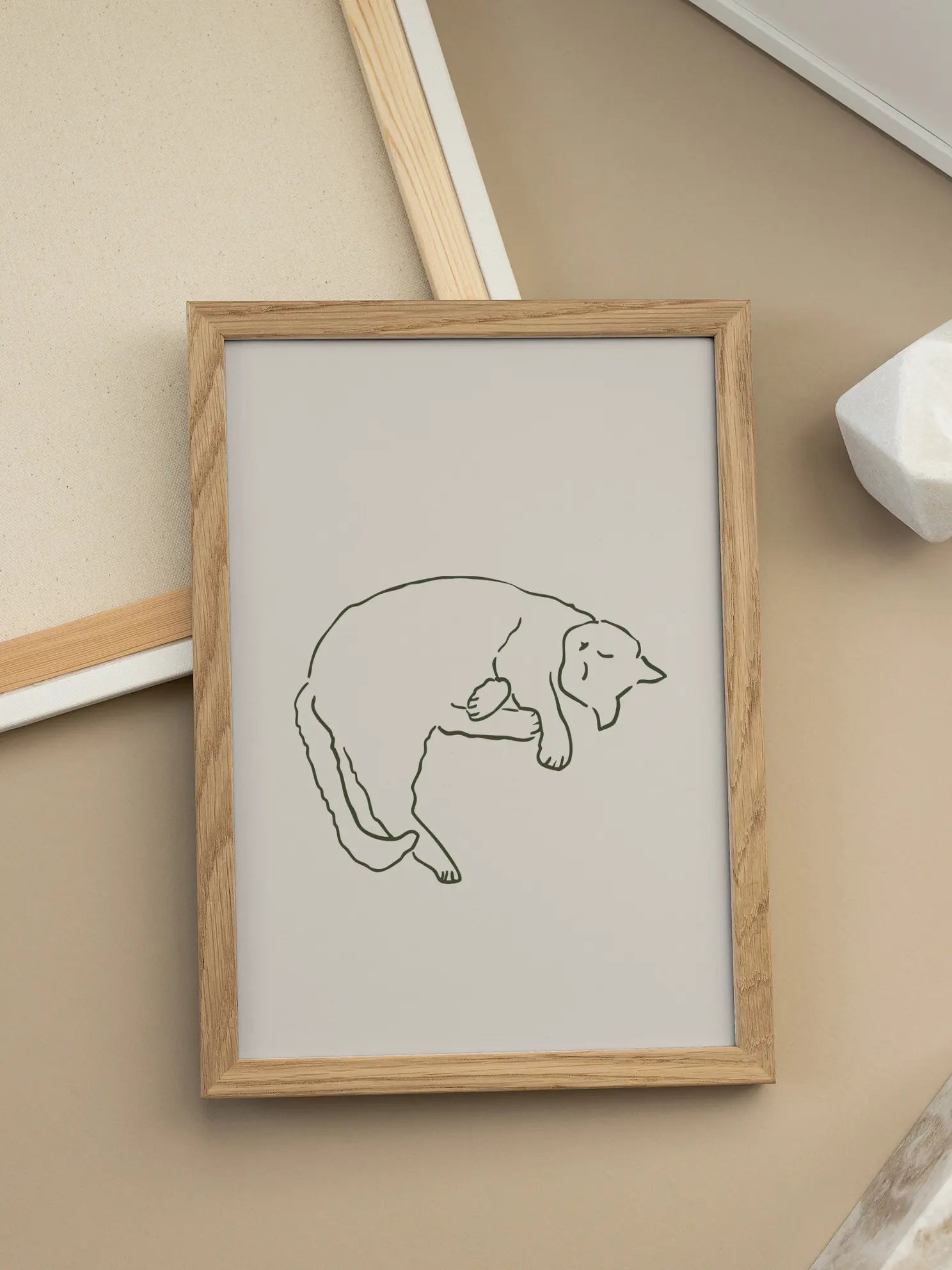Cat Nap Outline Poster