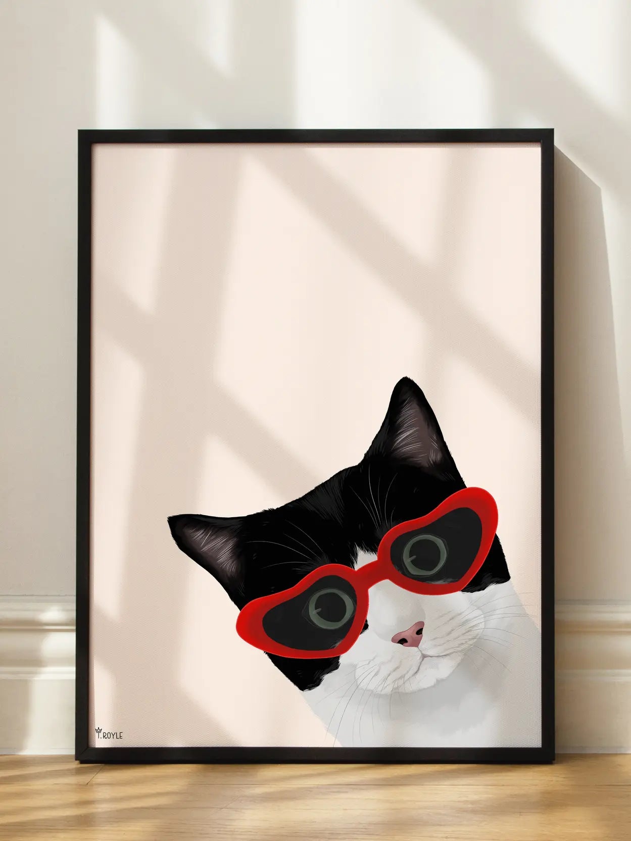 Cat WIth Heart Sunglasses Poster