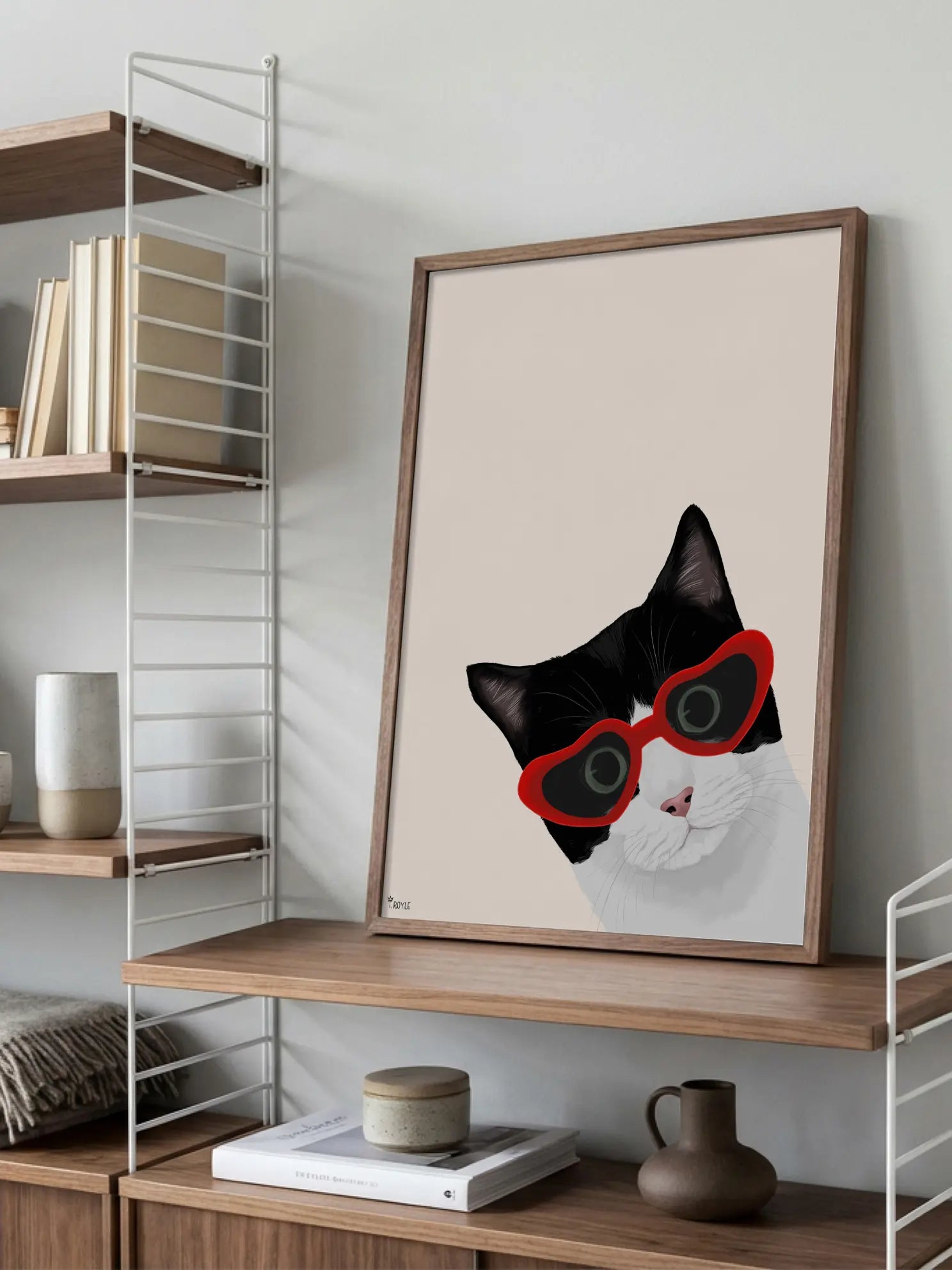 Cat WIth Heart Sunglasses Poster