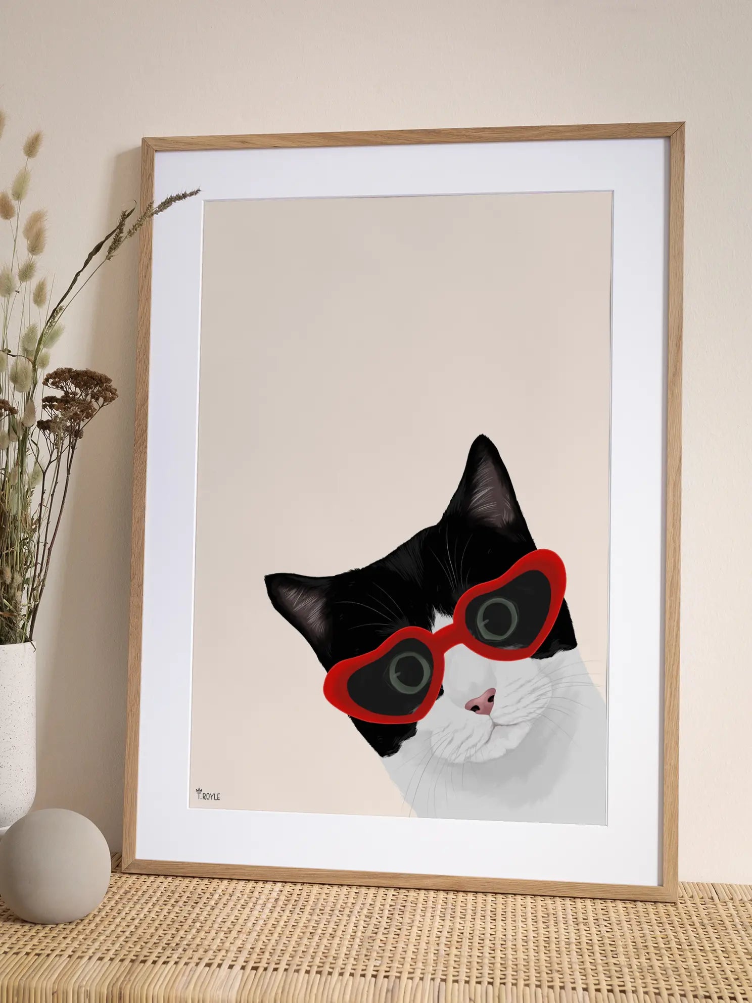 Cat WIth Heart Sunglasses Poster