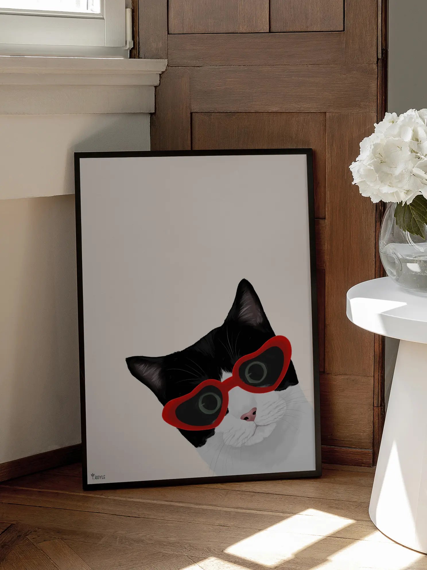 Cat WIth Heart Sunglasses Poster