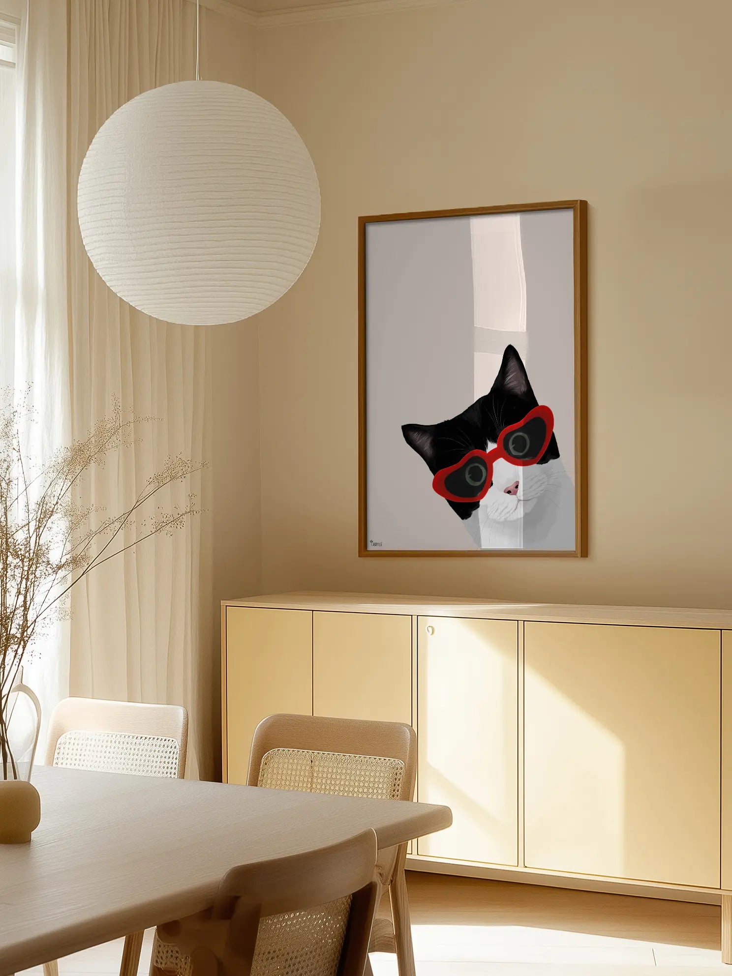 Cat WIth Heart Sunglasses Poster