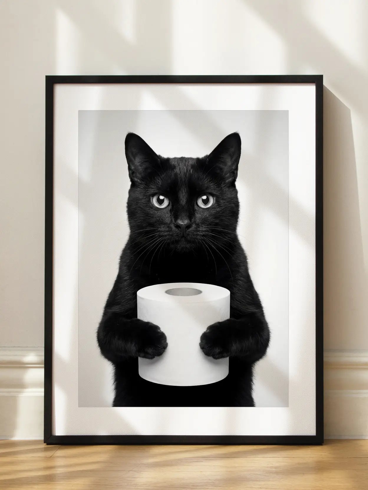Cat With Toilet Paper Poster
