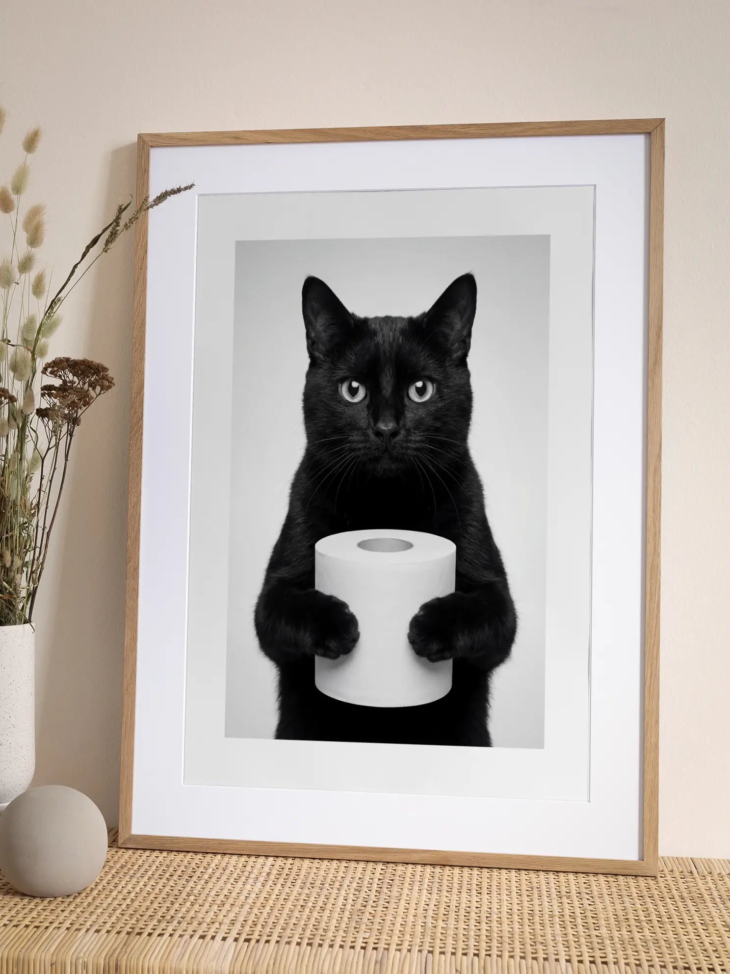 Cat With Toilet Paper Poster