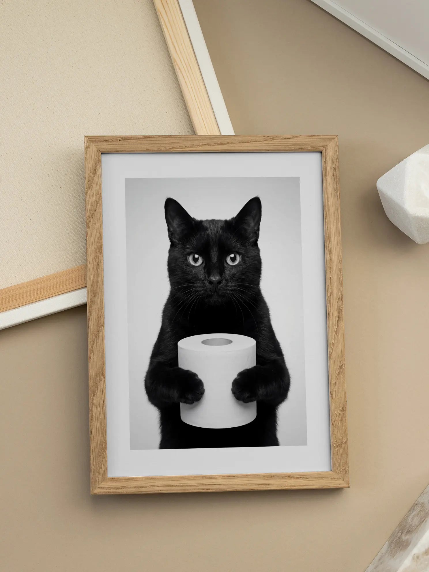 Cat With Toilet Paper Poster