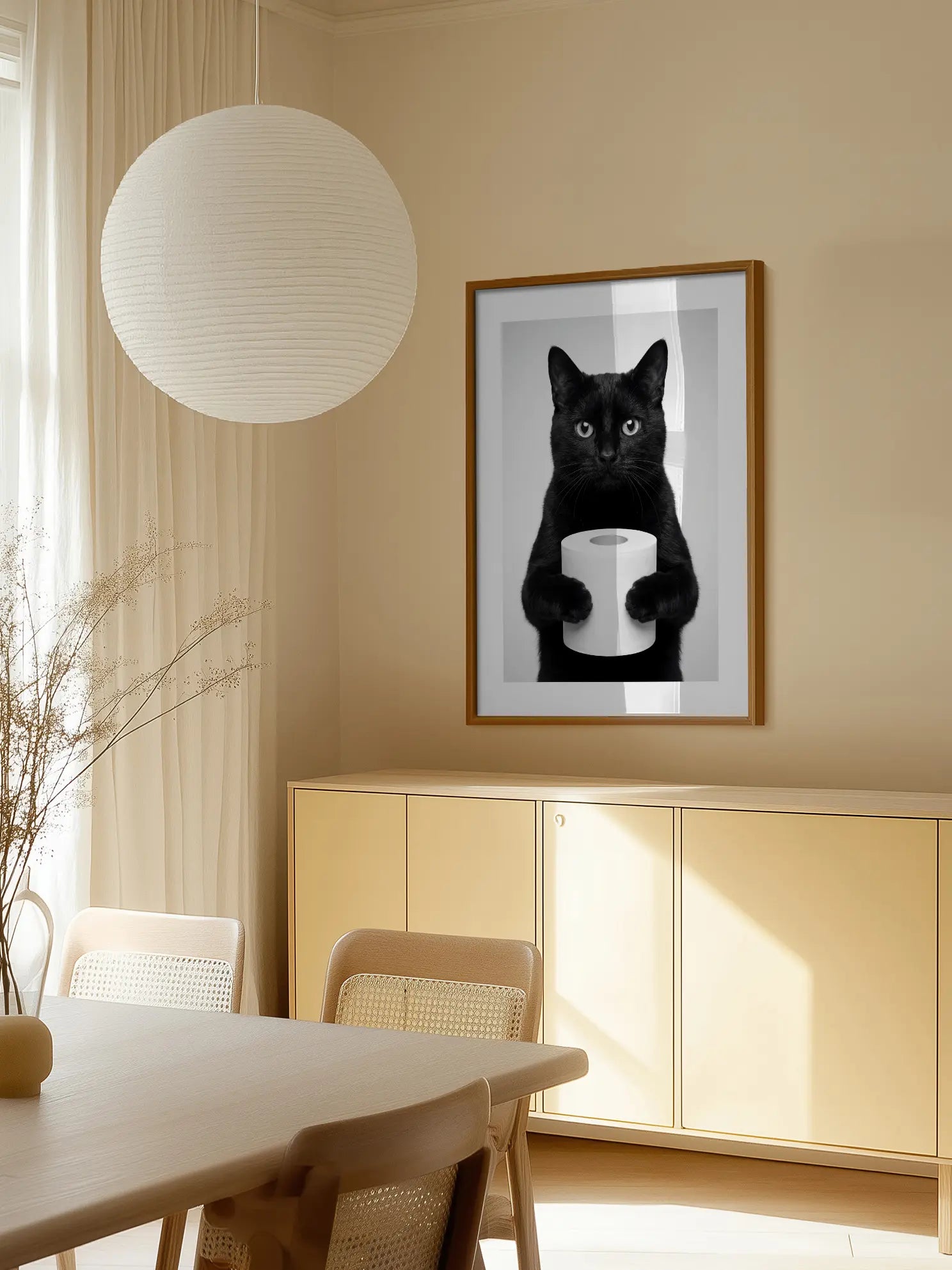 Cat With Toilet Paper Poster