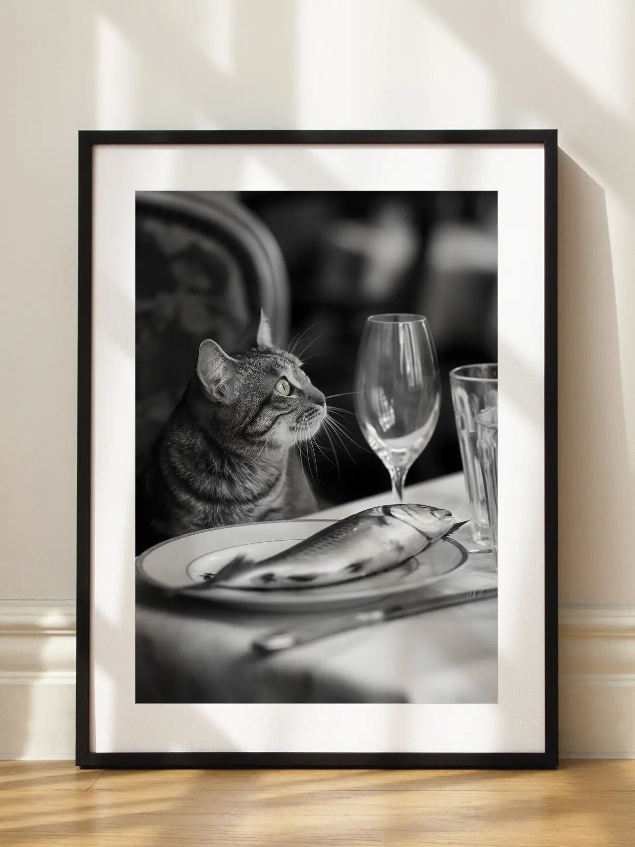 Cat and Fish Poster