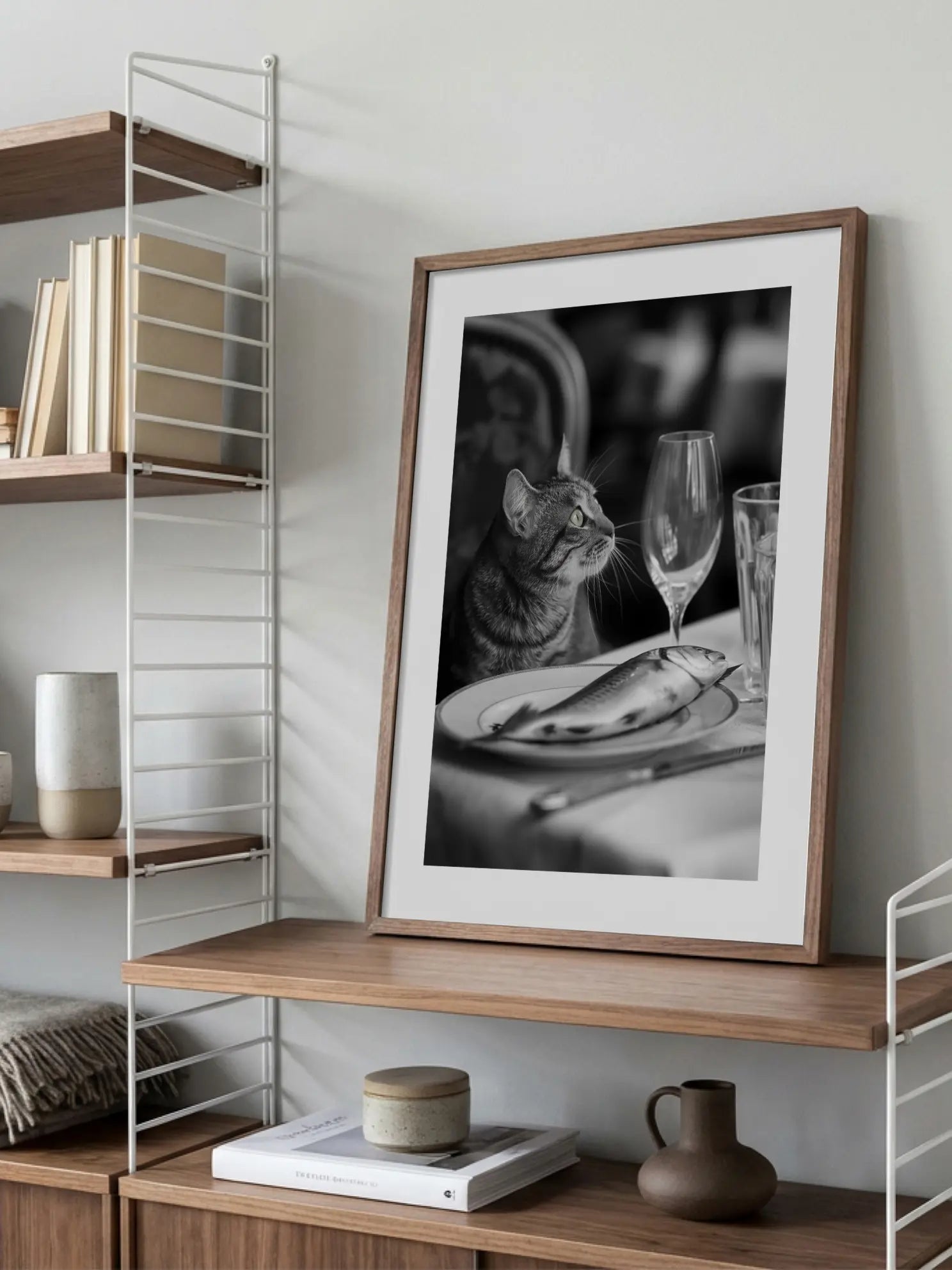Cat and Fish Poster