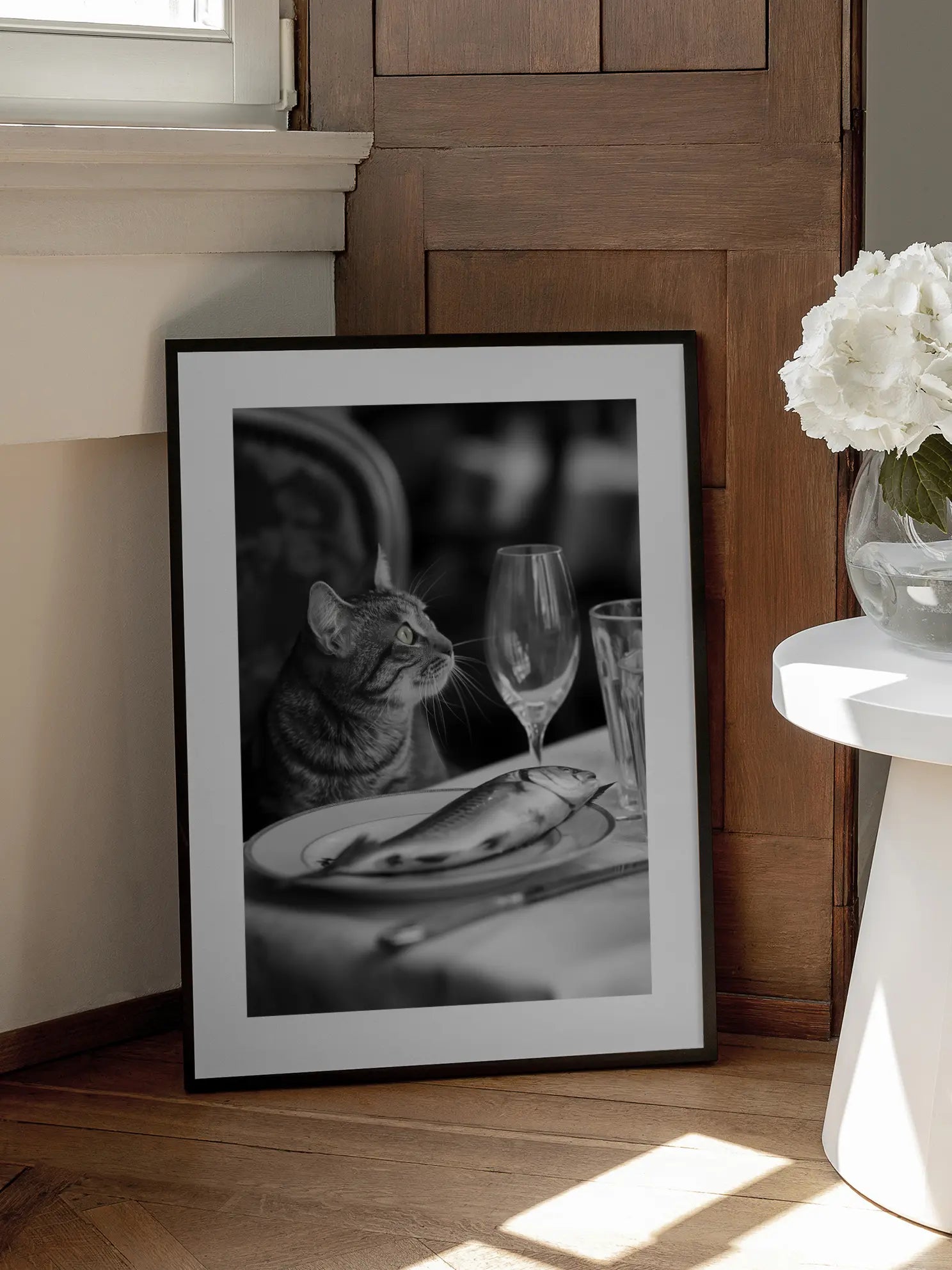 Cat and Fish Poster