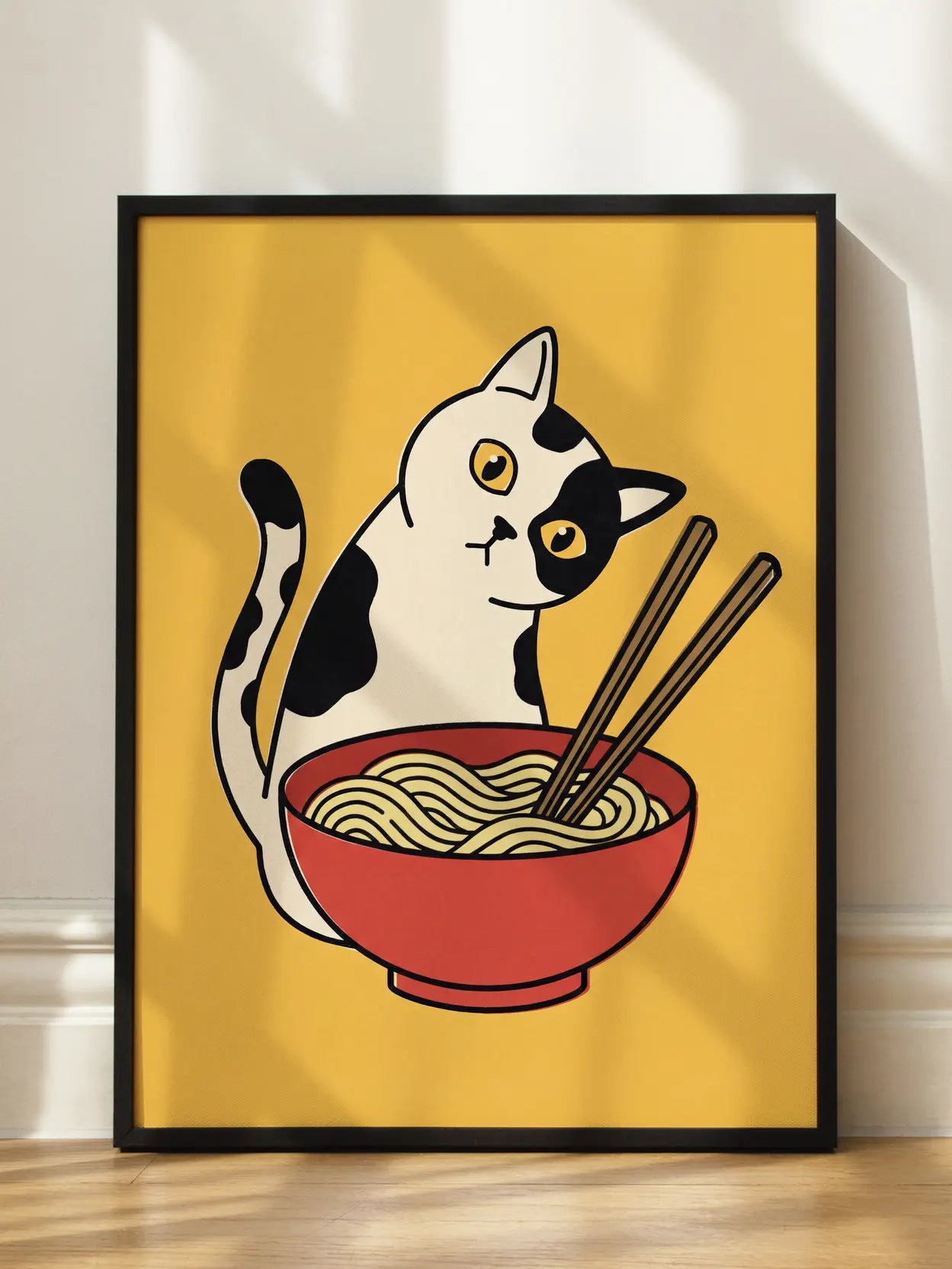 Cat and Noodles Poster