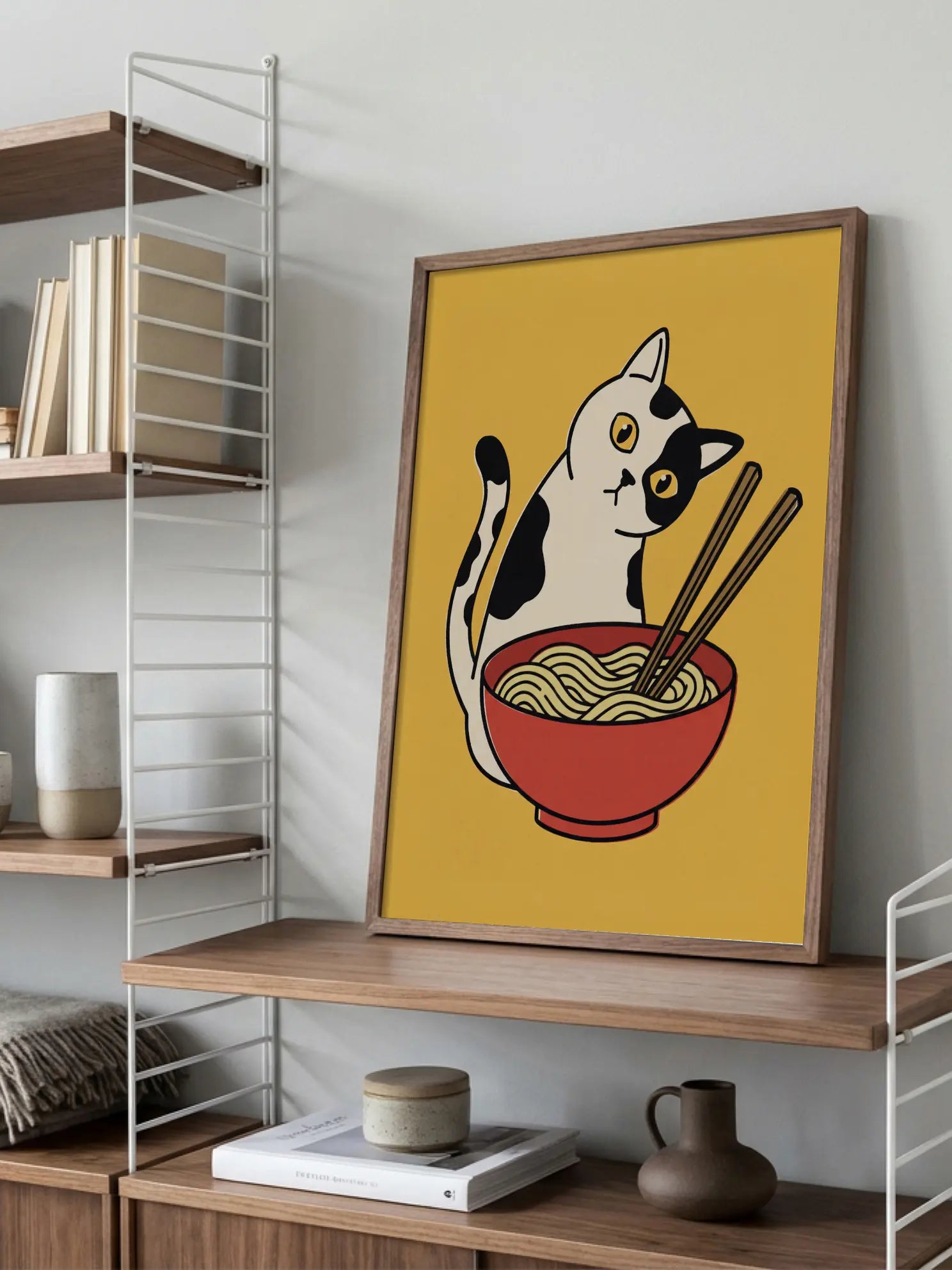 Cat and Noodles Poster