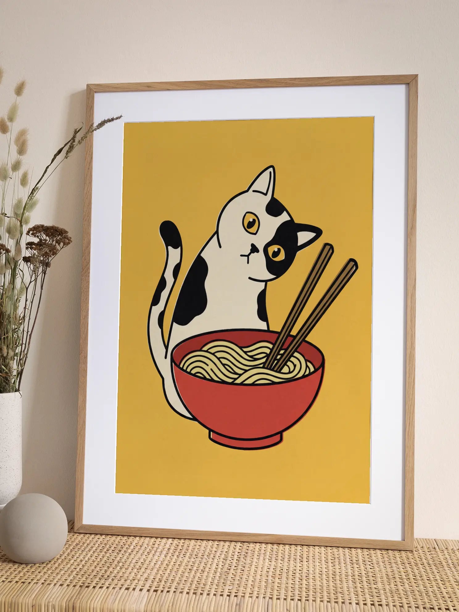 Cat and Noodles Poster