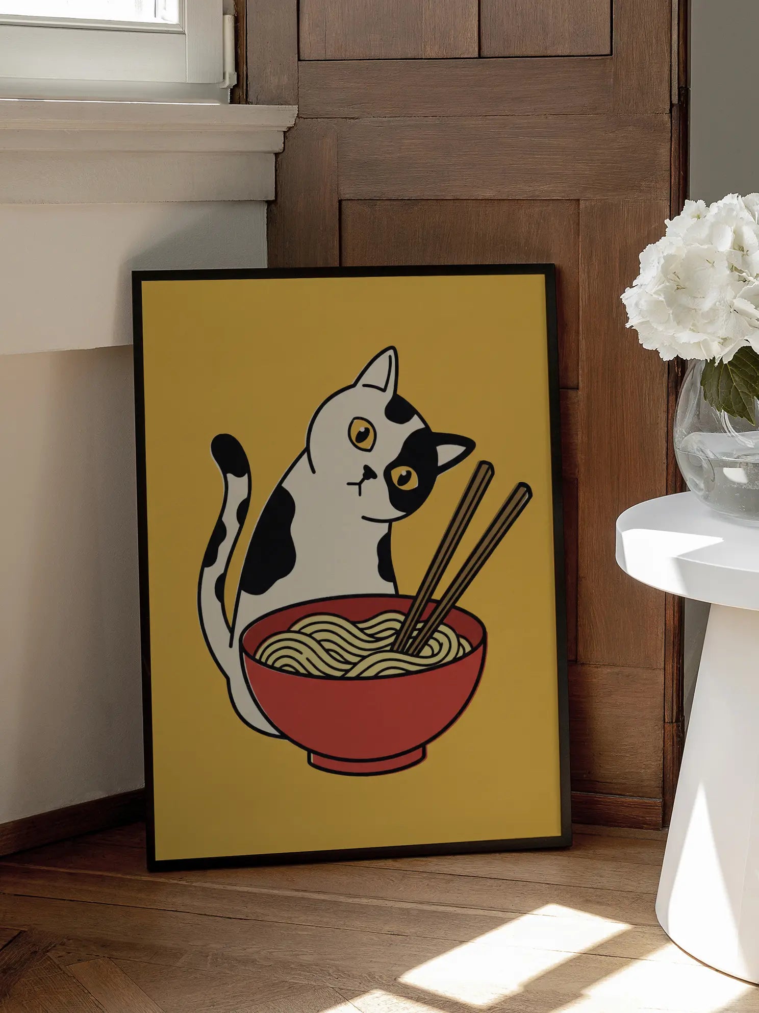 Cat and Noodles Poster