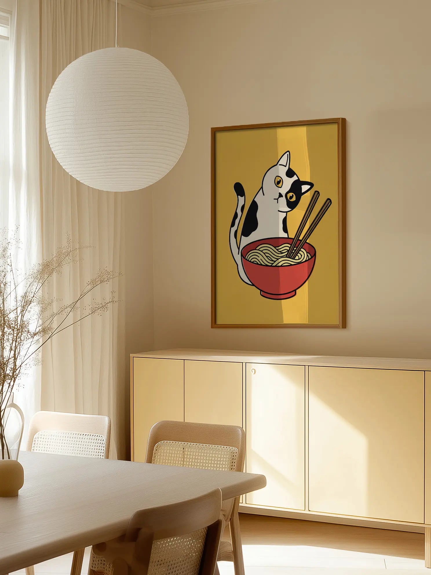 Cat and Noodles Poster