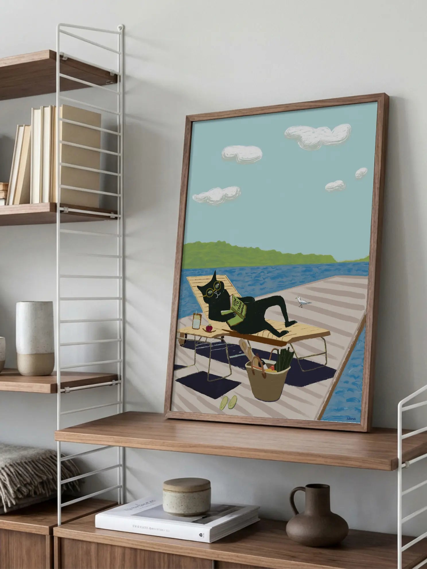Cat at the Lake Poster