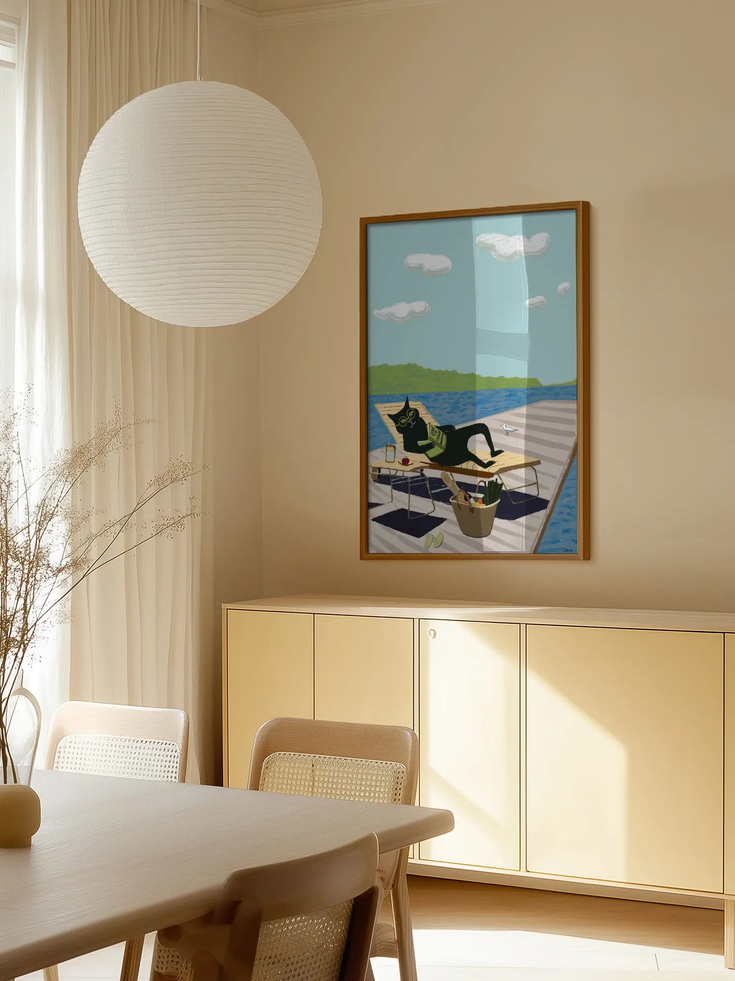 Cat at the Lake Poster