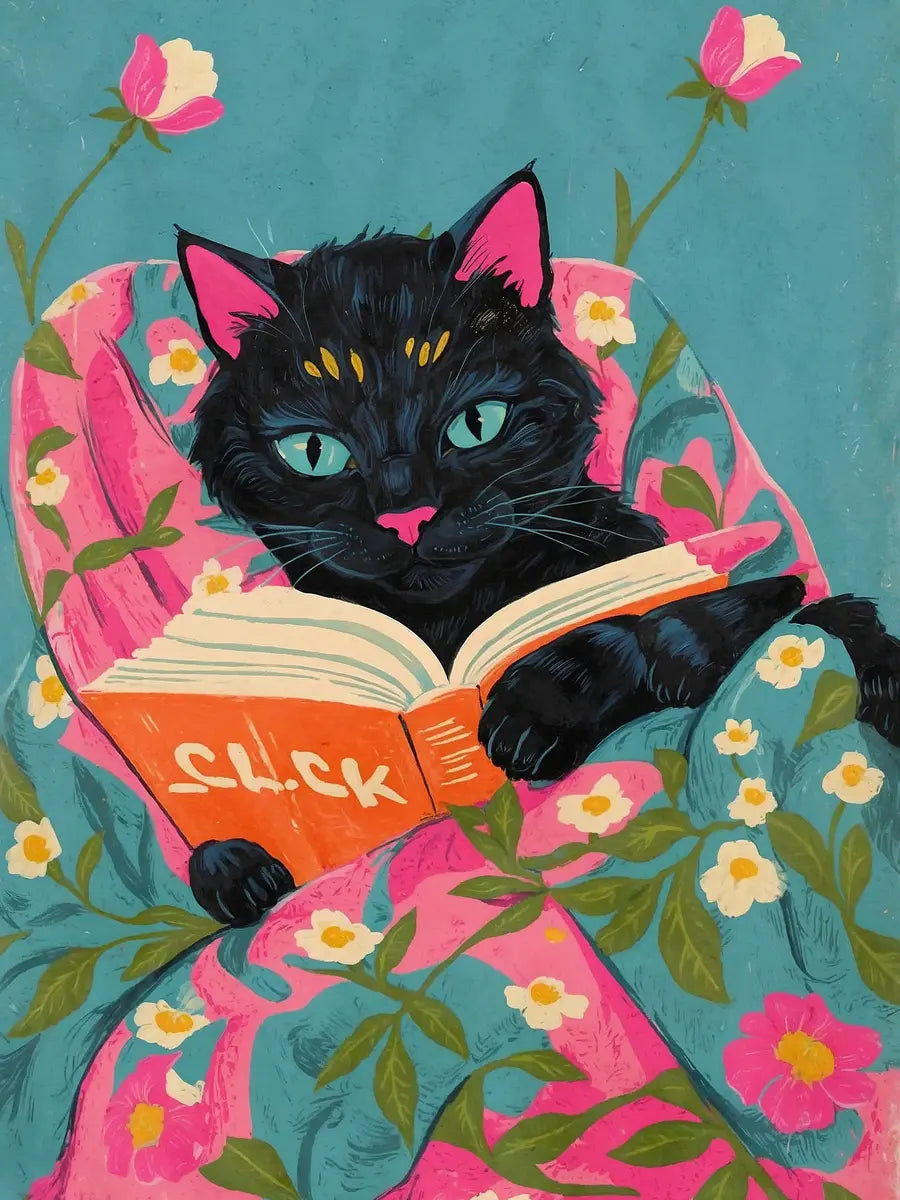 Cat in Bed Poster