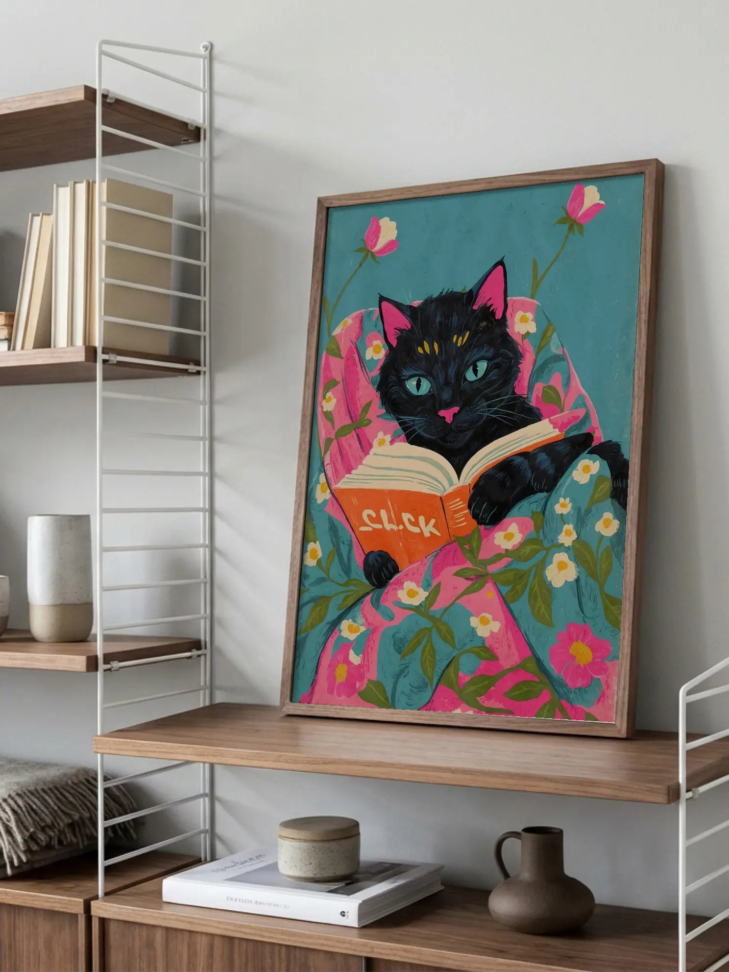 Cat in Bed Poster