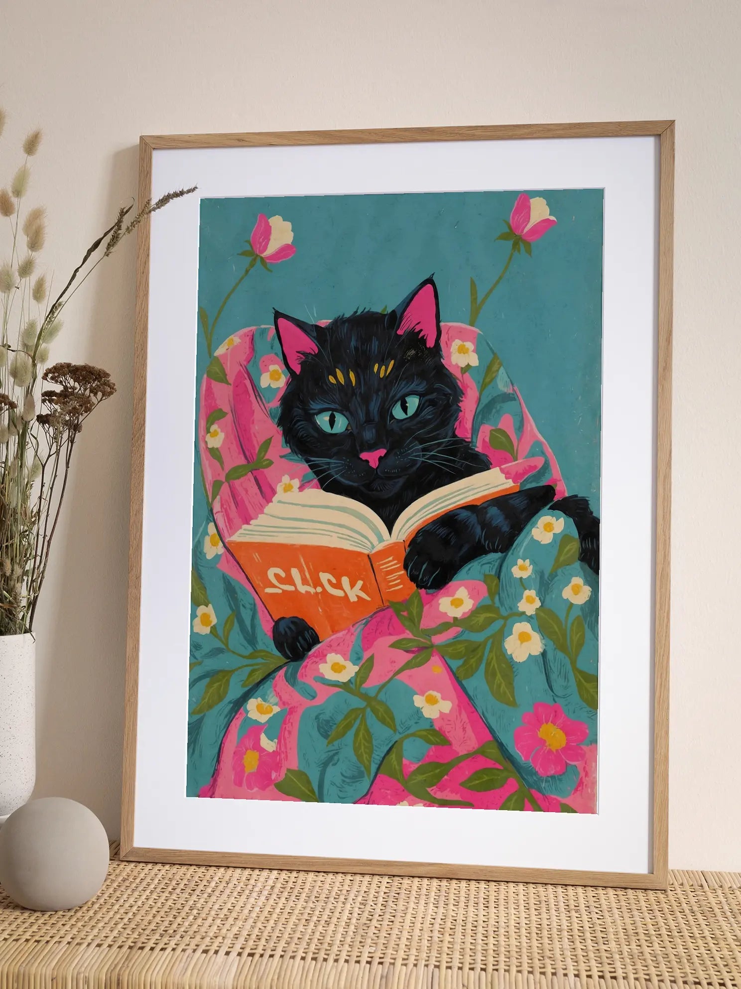 Cat in Bed Poster
