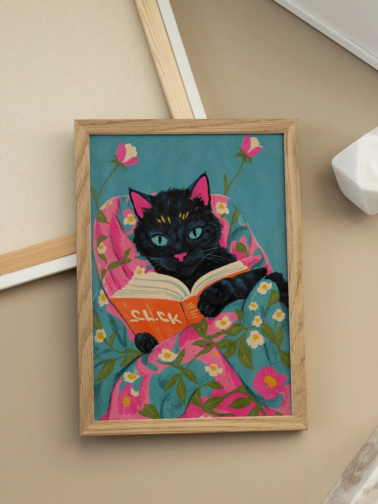 Cat in Bed Poster