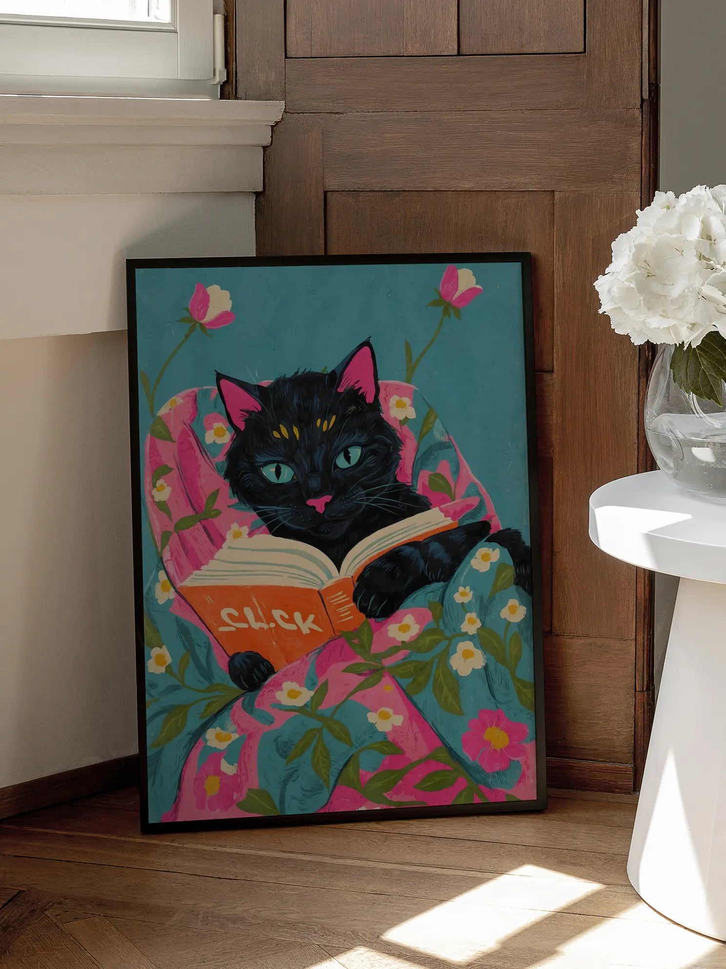 Cat in Bed Poster