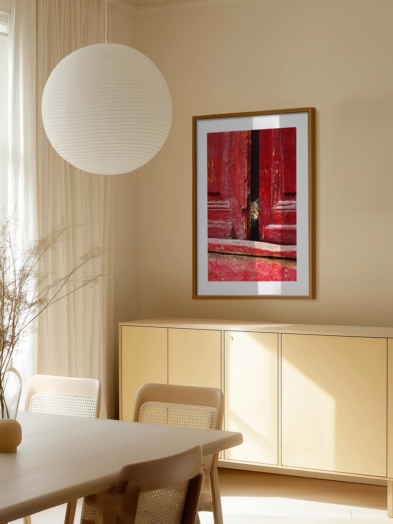 Cat in Red Door Poster