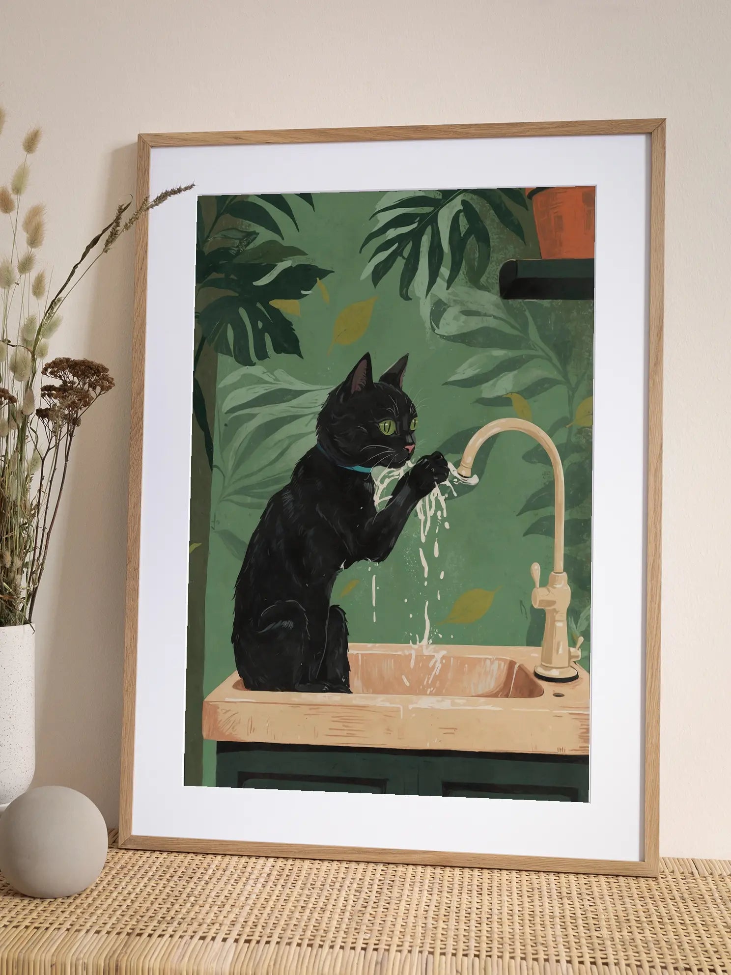 Cat in Sink Poster