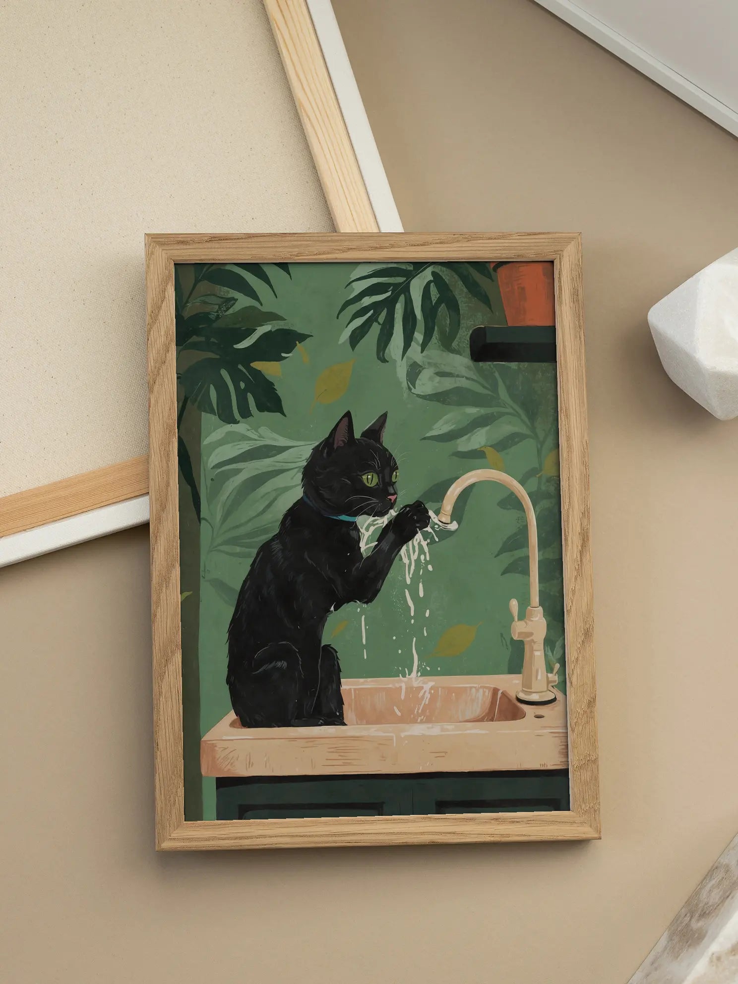 Cat in Sink Poster