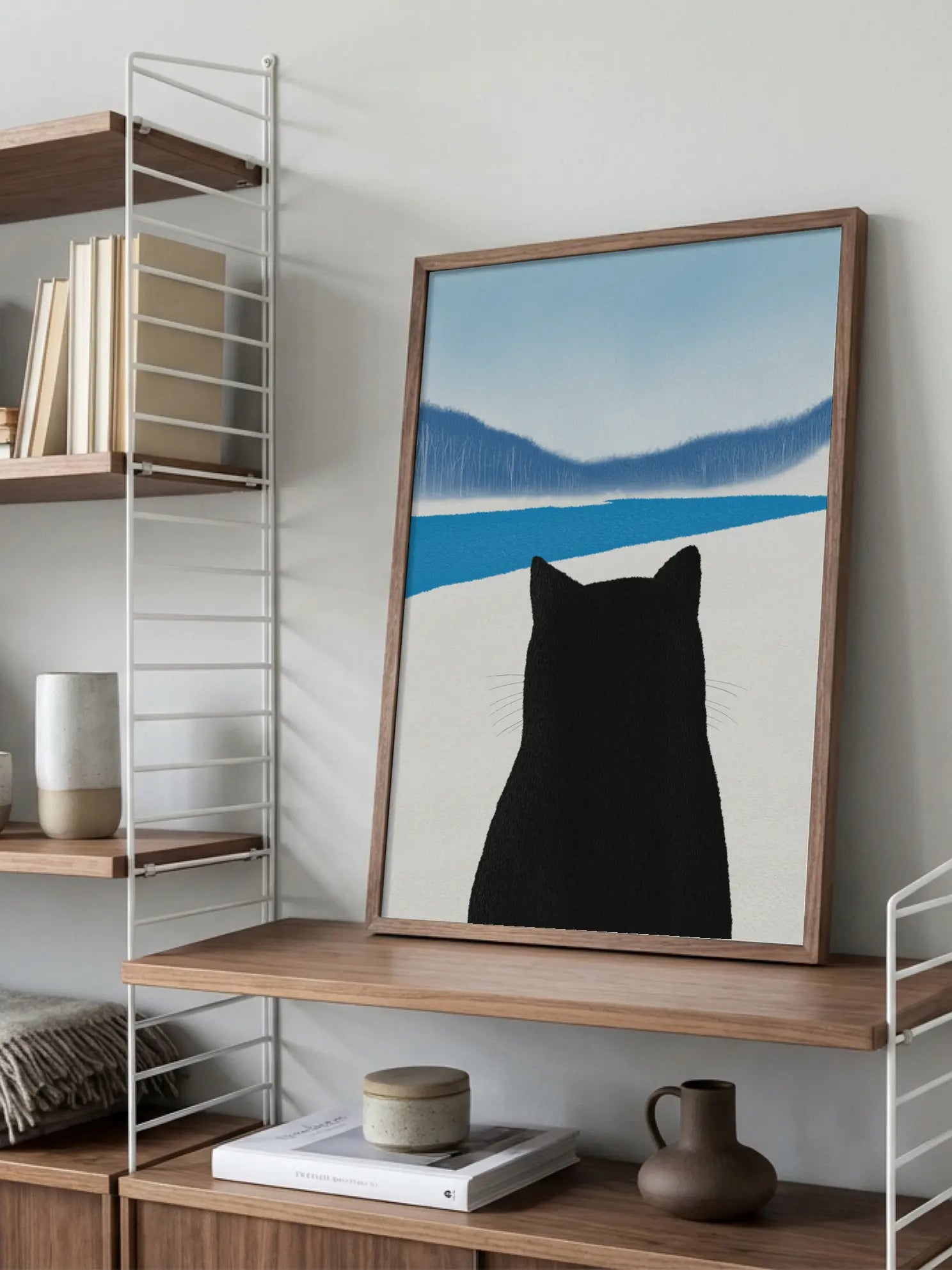 Cat in Winter Landscape Poster