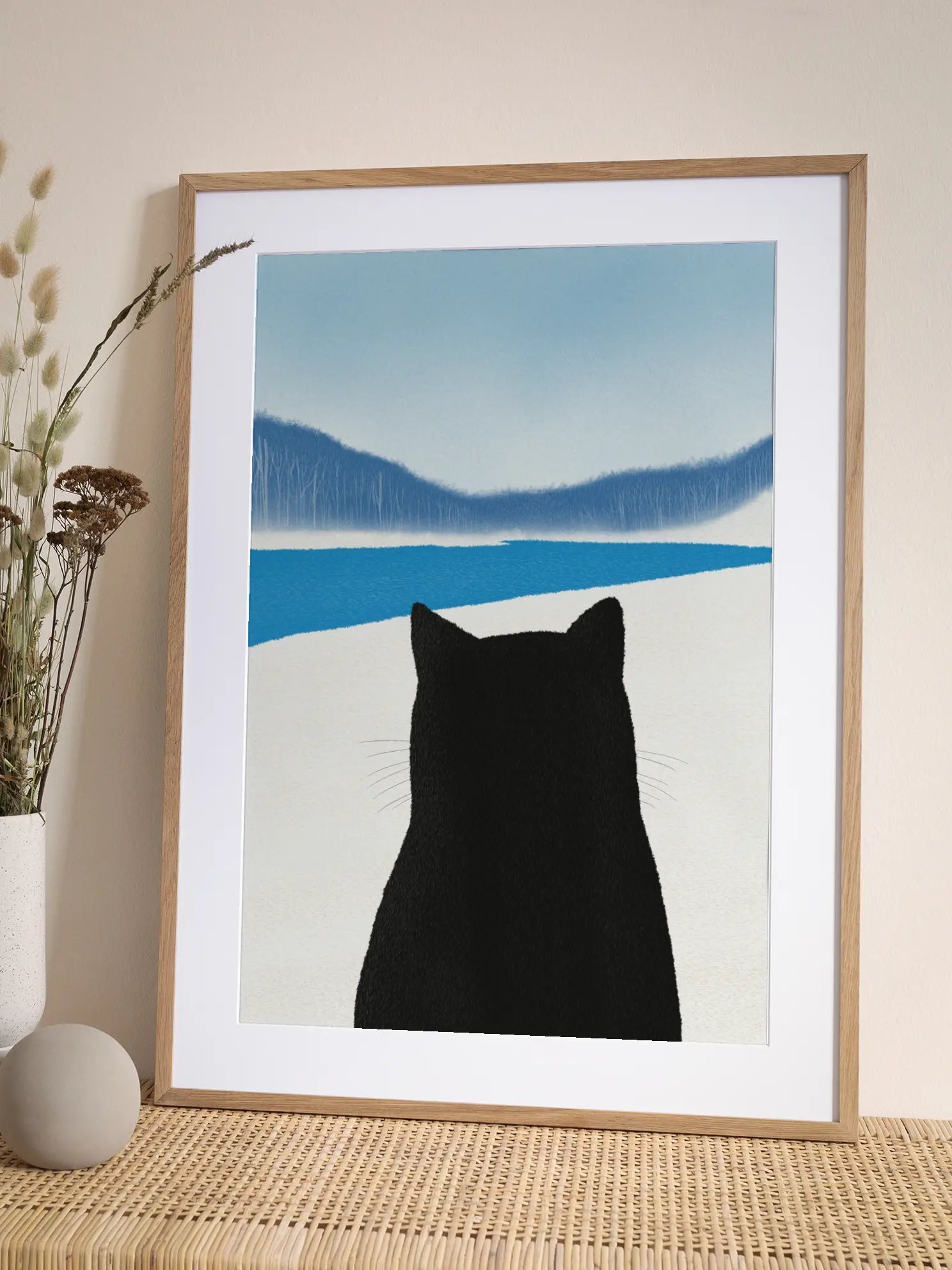 Cat in Winter Landscape Poster