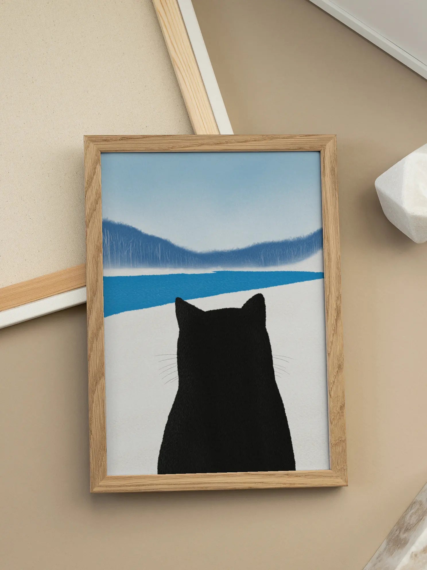 Cat in Winter Landscape Poster