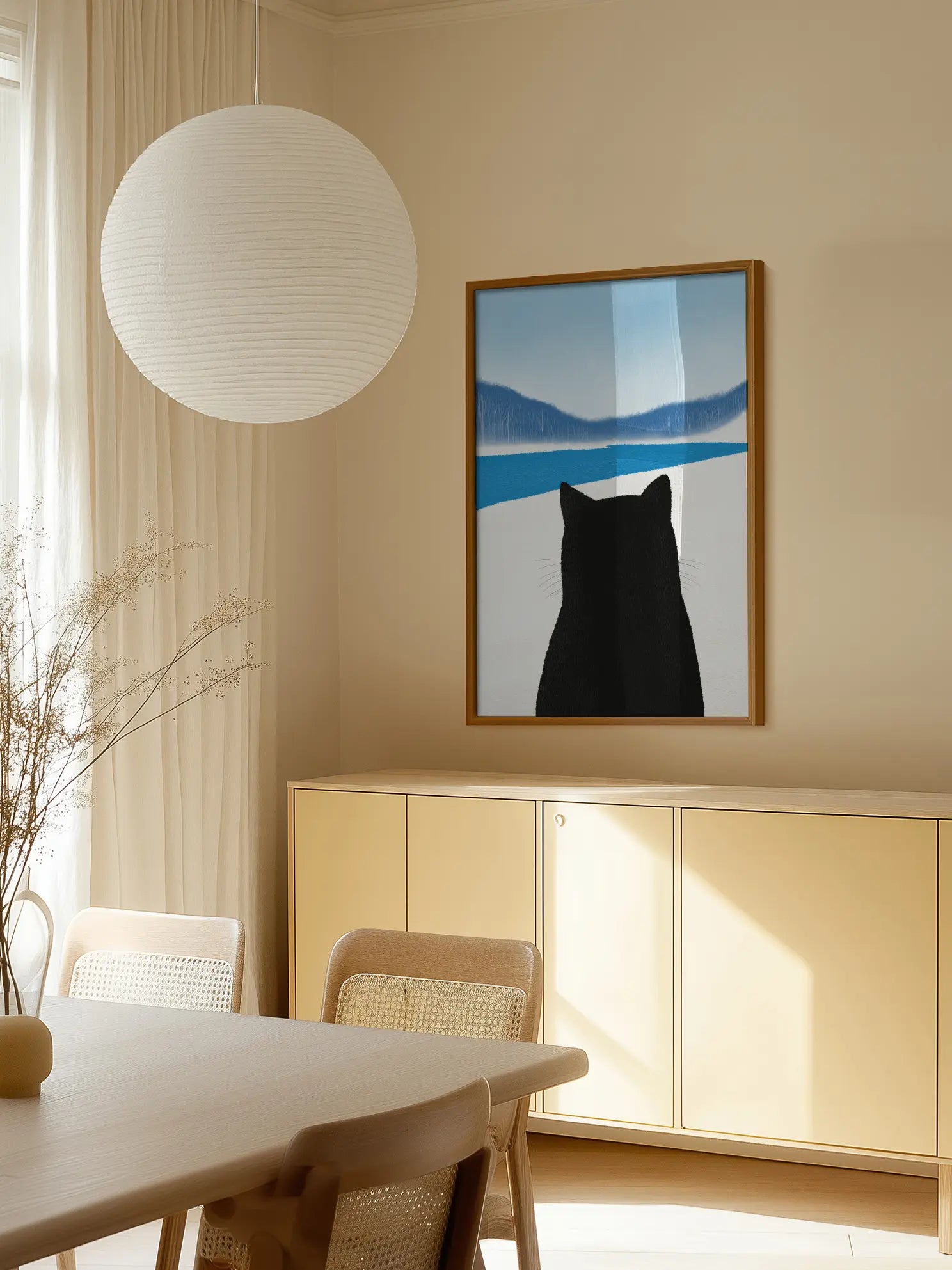Cat in Winter Landscape Poster