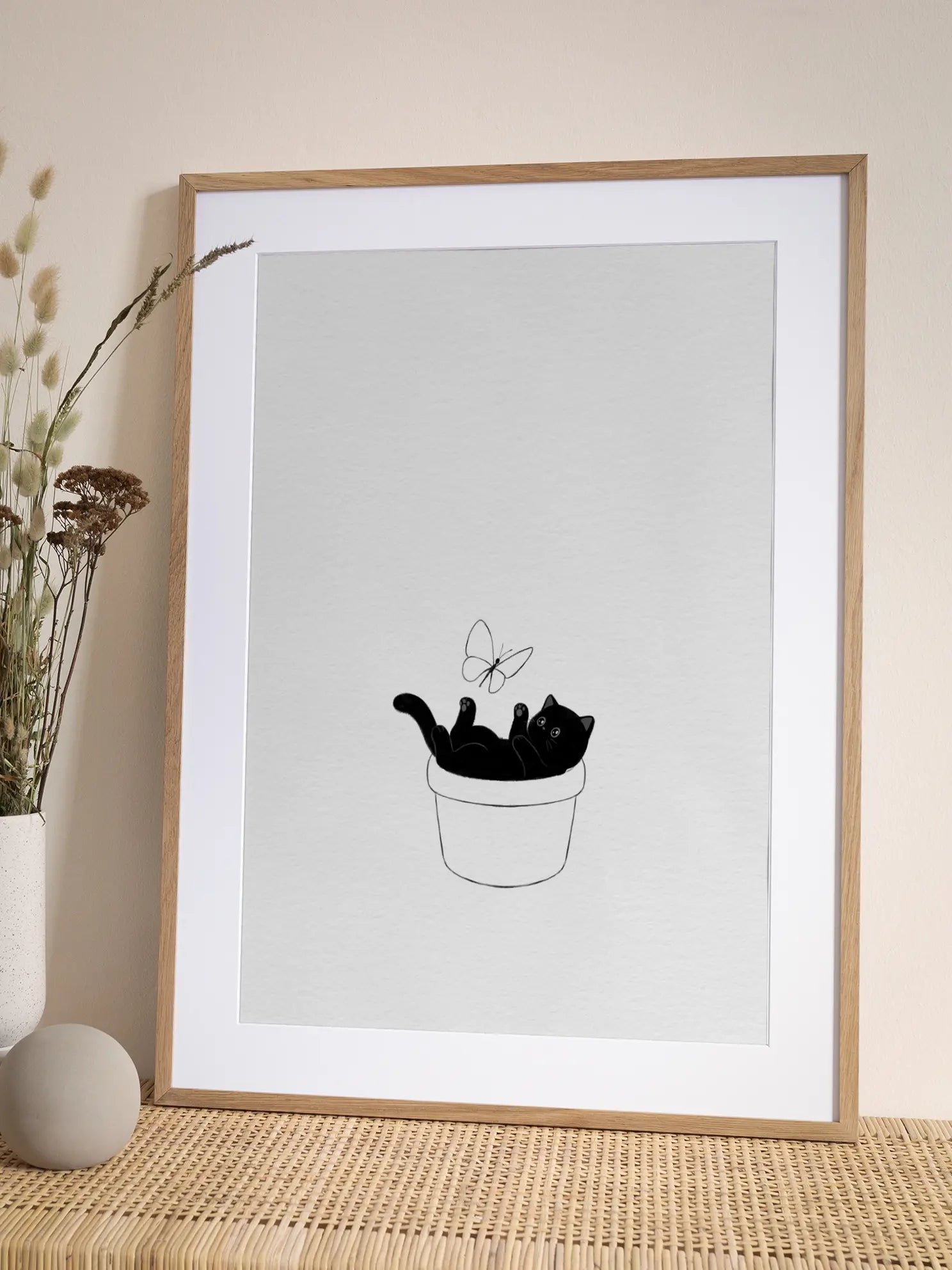 Cat in a Flowerpot Poster