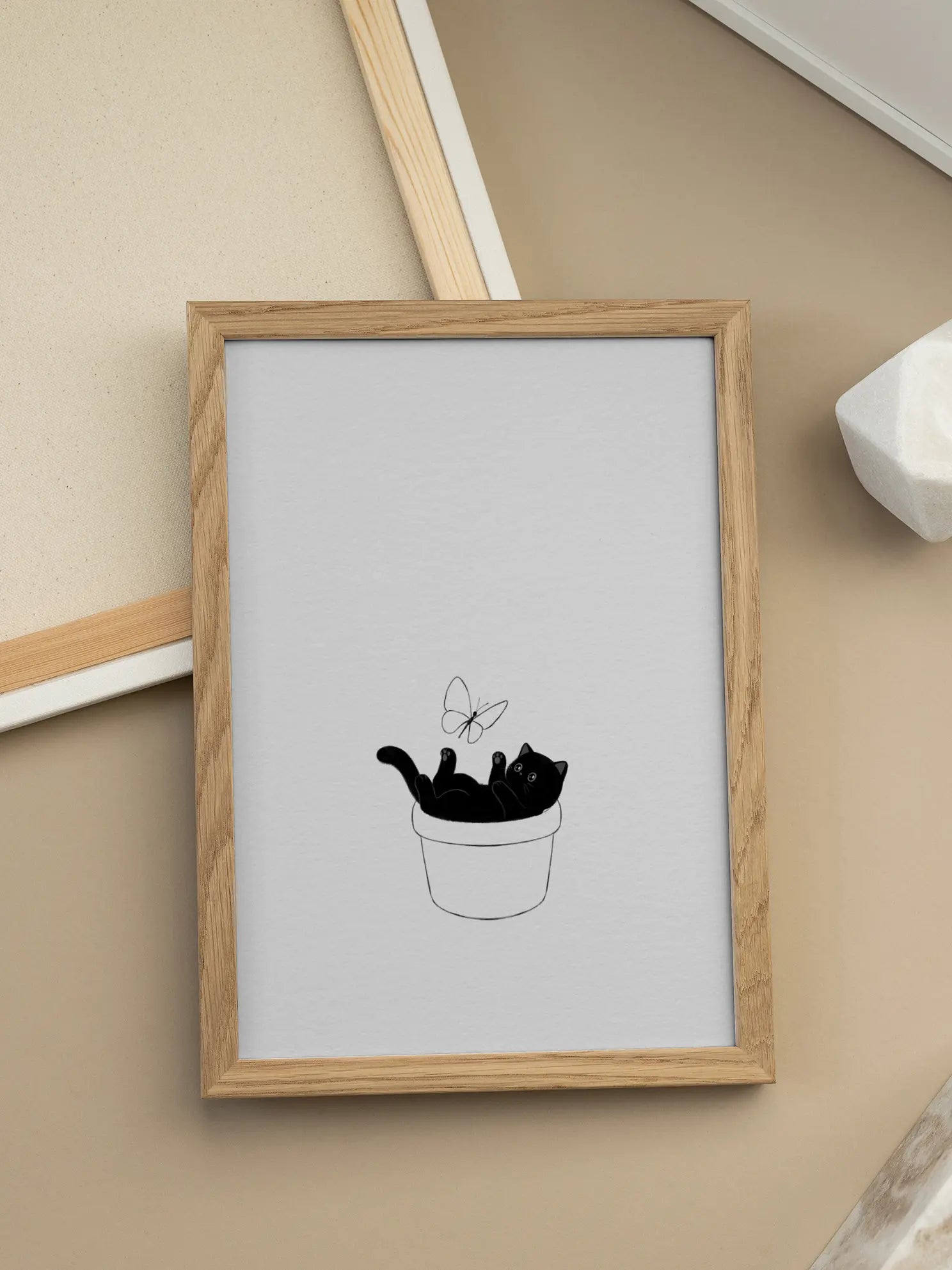 Cat in a Flowerpot Poster
