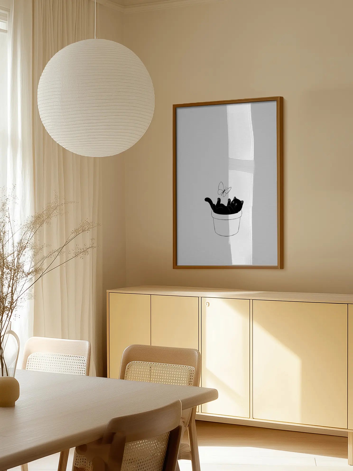 Cat in a Flowerpot Poster