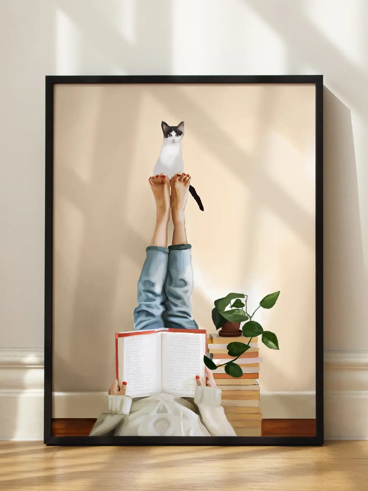 Cat on Feet Poster