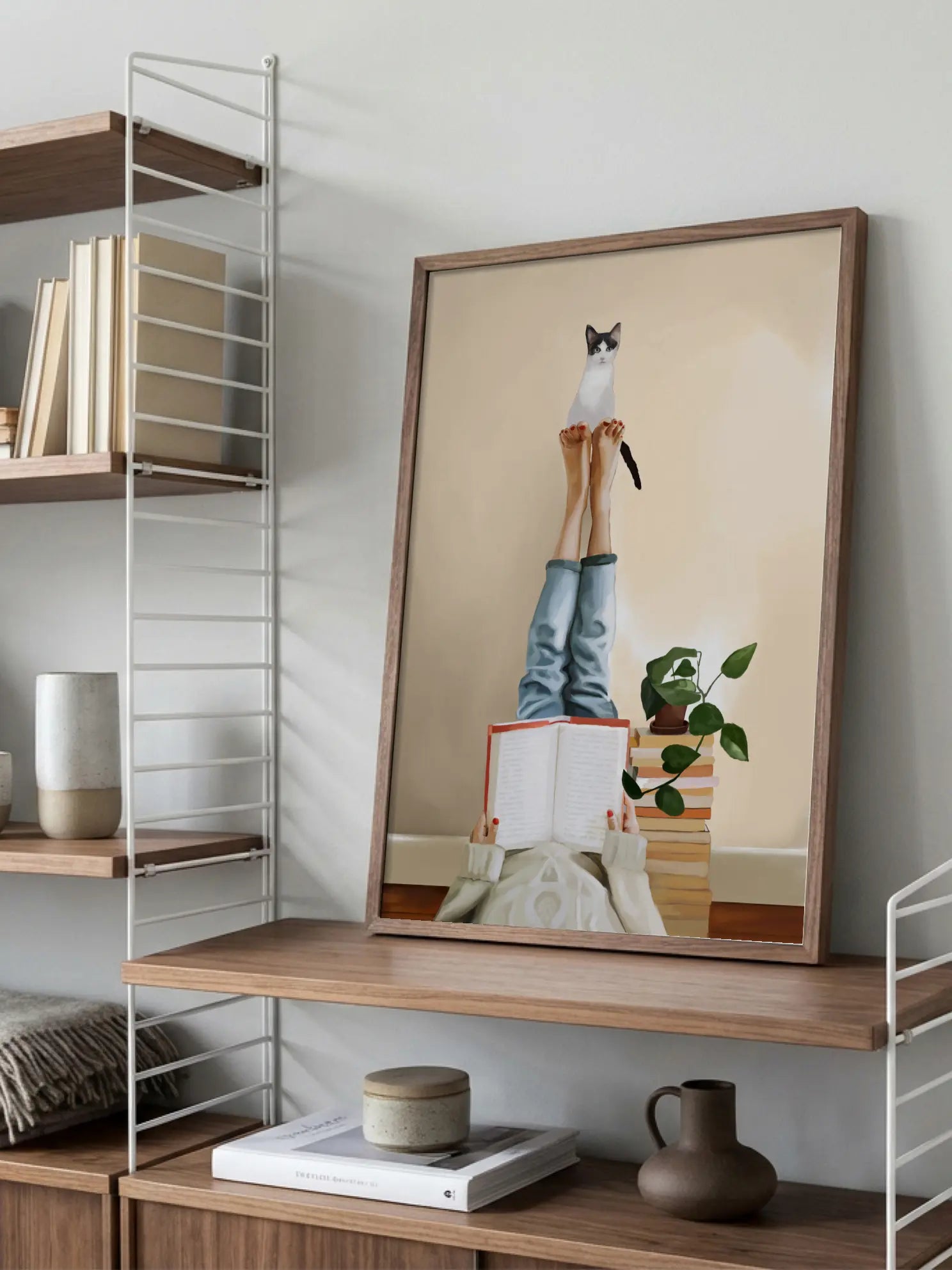 Cat on Feet Poster