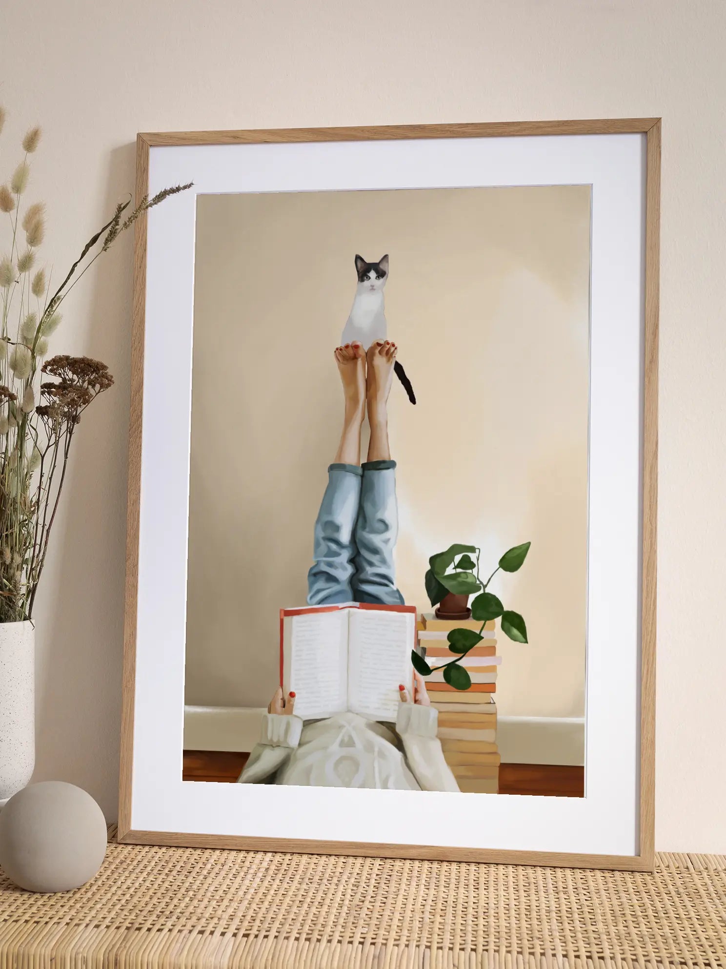 Cat on Feet Poster