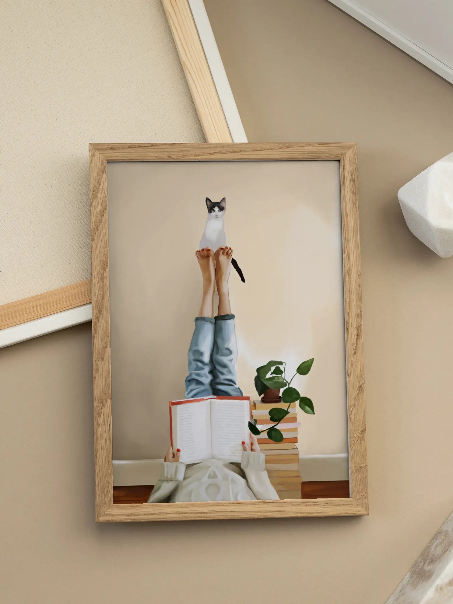 Cat on Feet Poster
