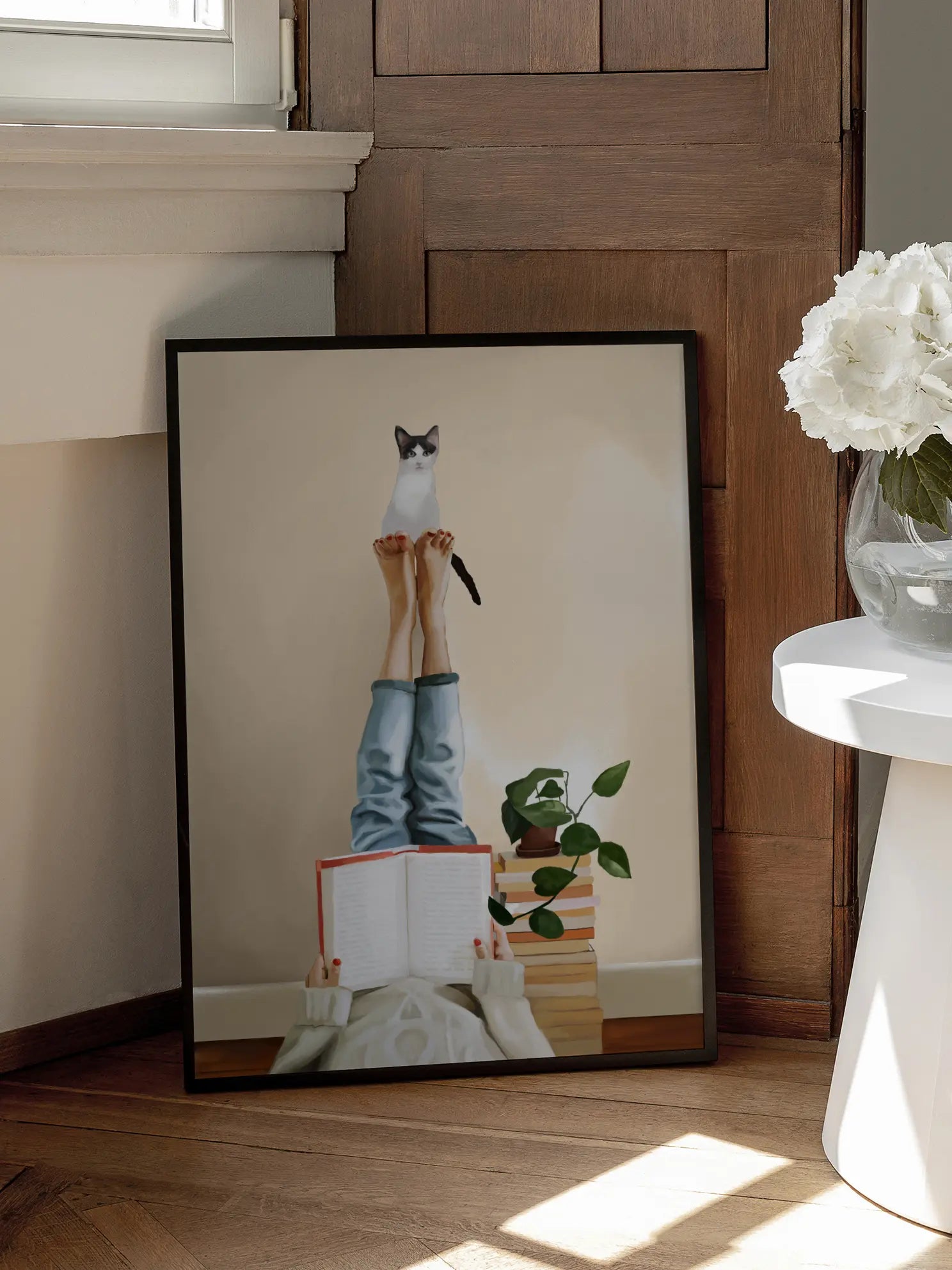 Cat on Feet Poster