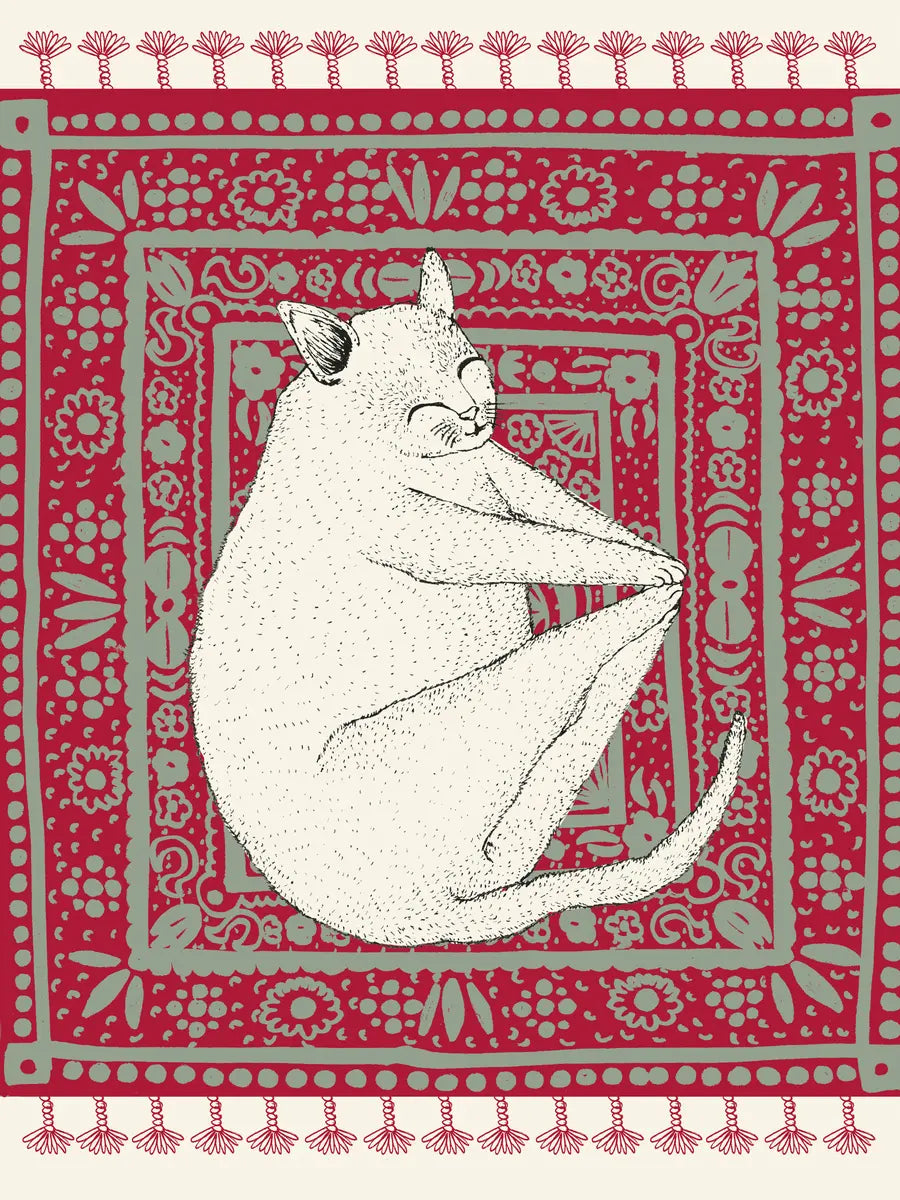 Cat on a Rug Poster