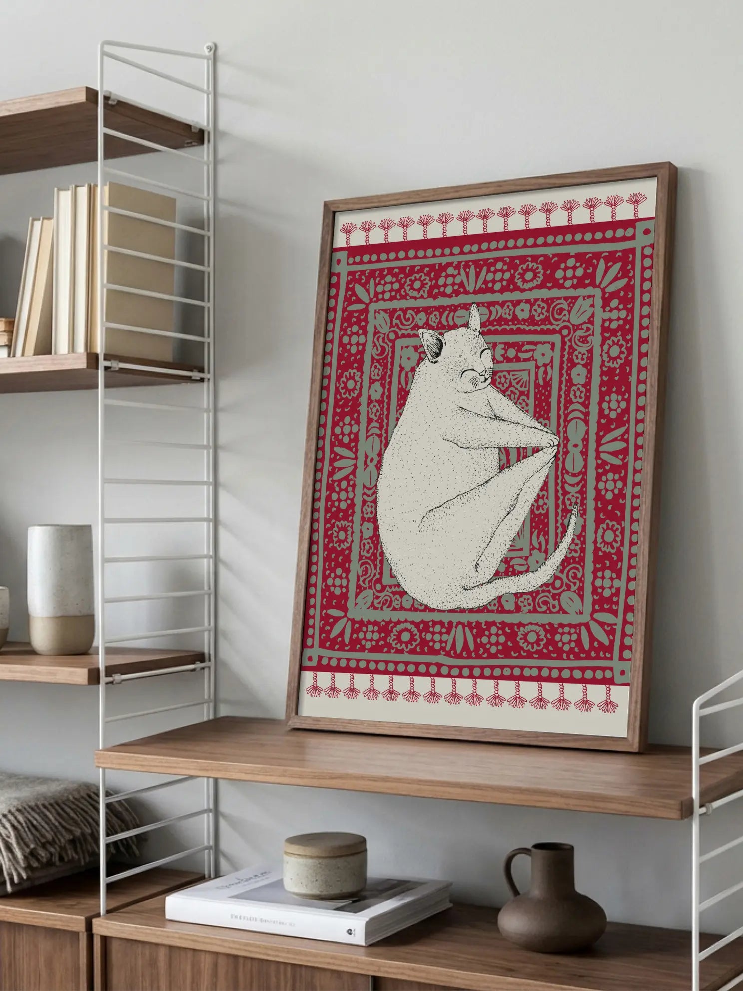 Cat on a Rug Poster
