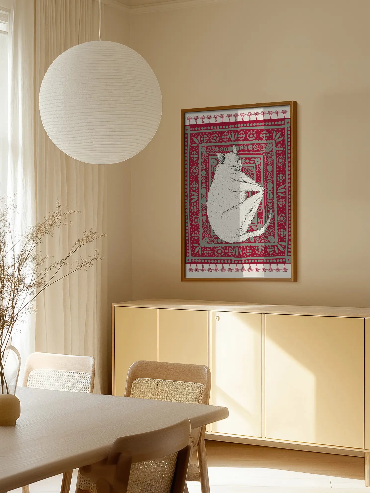 Cat on a Rug Poster