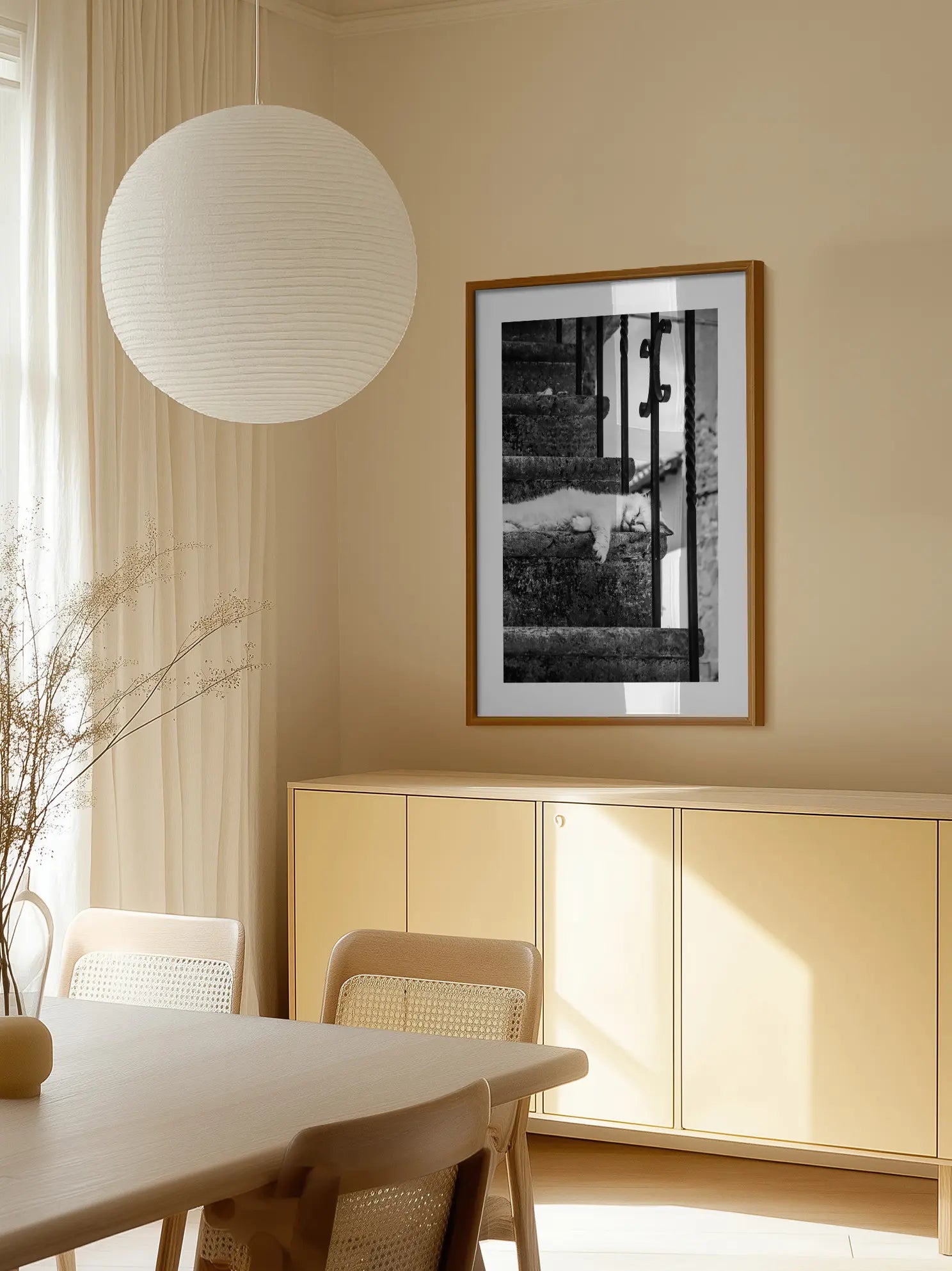 Cat on the Stairs Poster