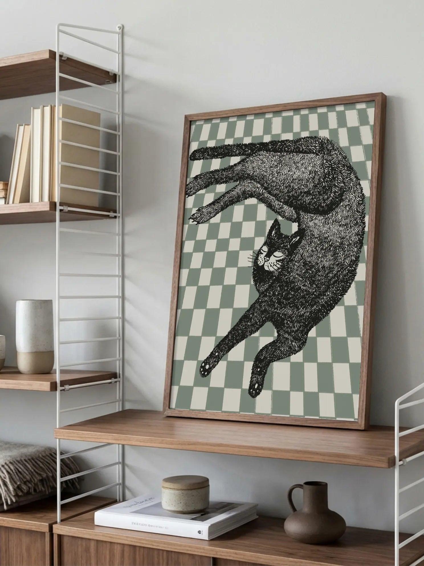 Checkered Cat Poster