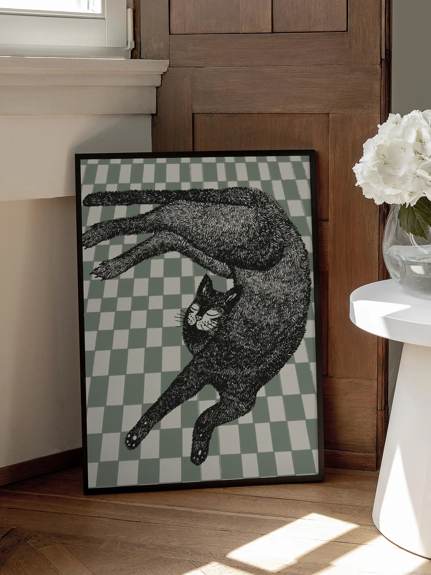 Checkered Cat Poster